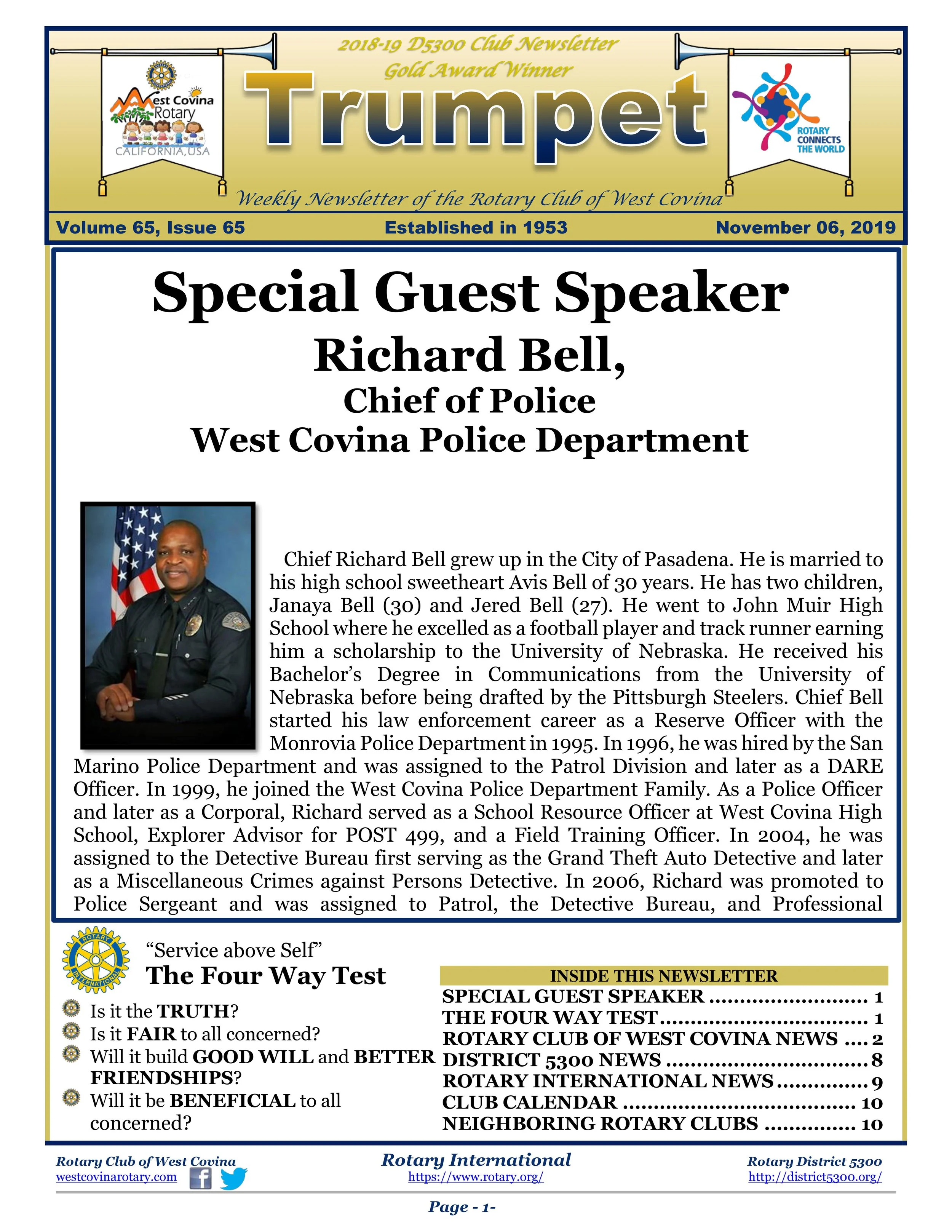 Trumpet Newsletter - Volume 65, Issue 65