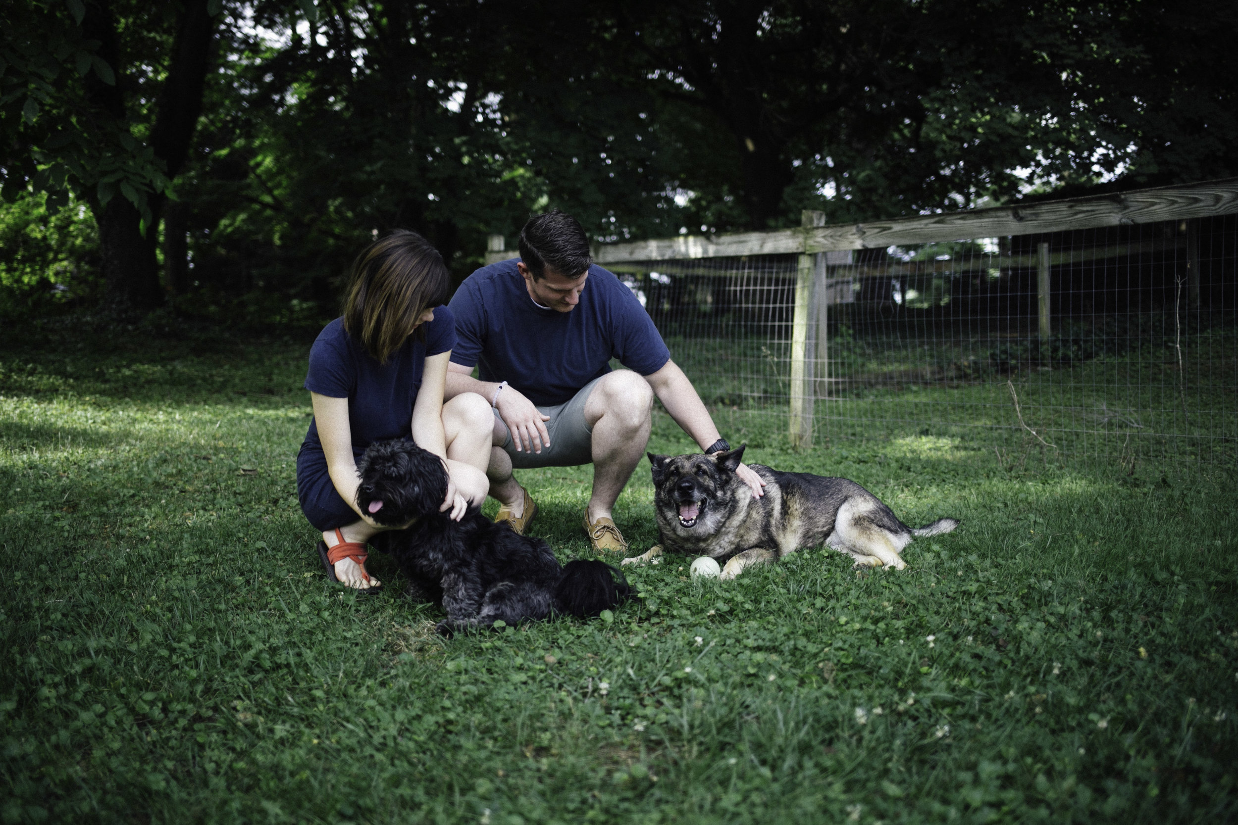 Dogs, in-home, maternity, engagement, lifestyle, outside, backyard, simple, Saturday, morning