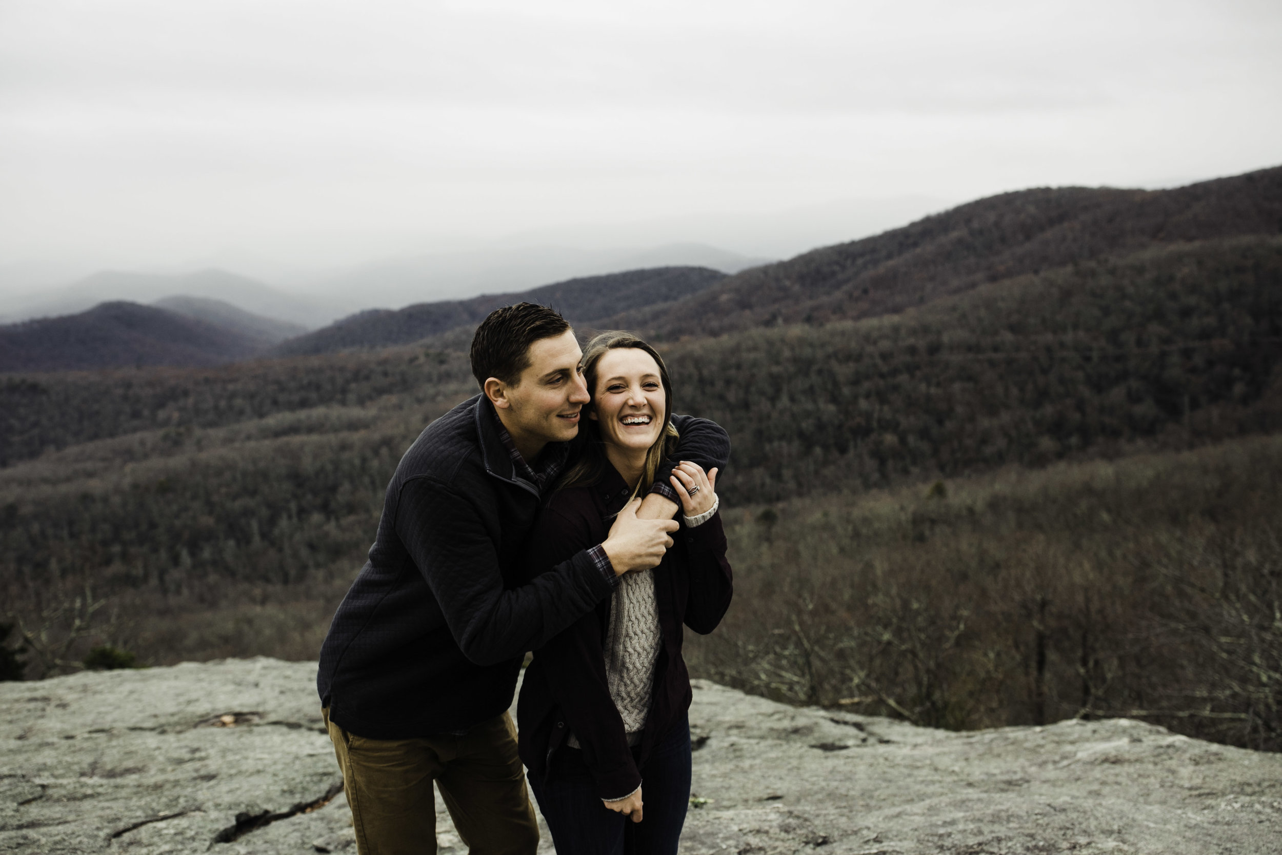 Blue Ridge Parkway, dogs anniversary session, Asheville, Boone, mountains, North Carolina, West Virginia wedding photographer, adventure session, couples session, outdoor adventure, intimate, bold, artistic photography, Charleston West Virginia Wedding Photographer
