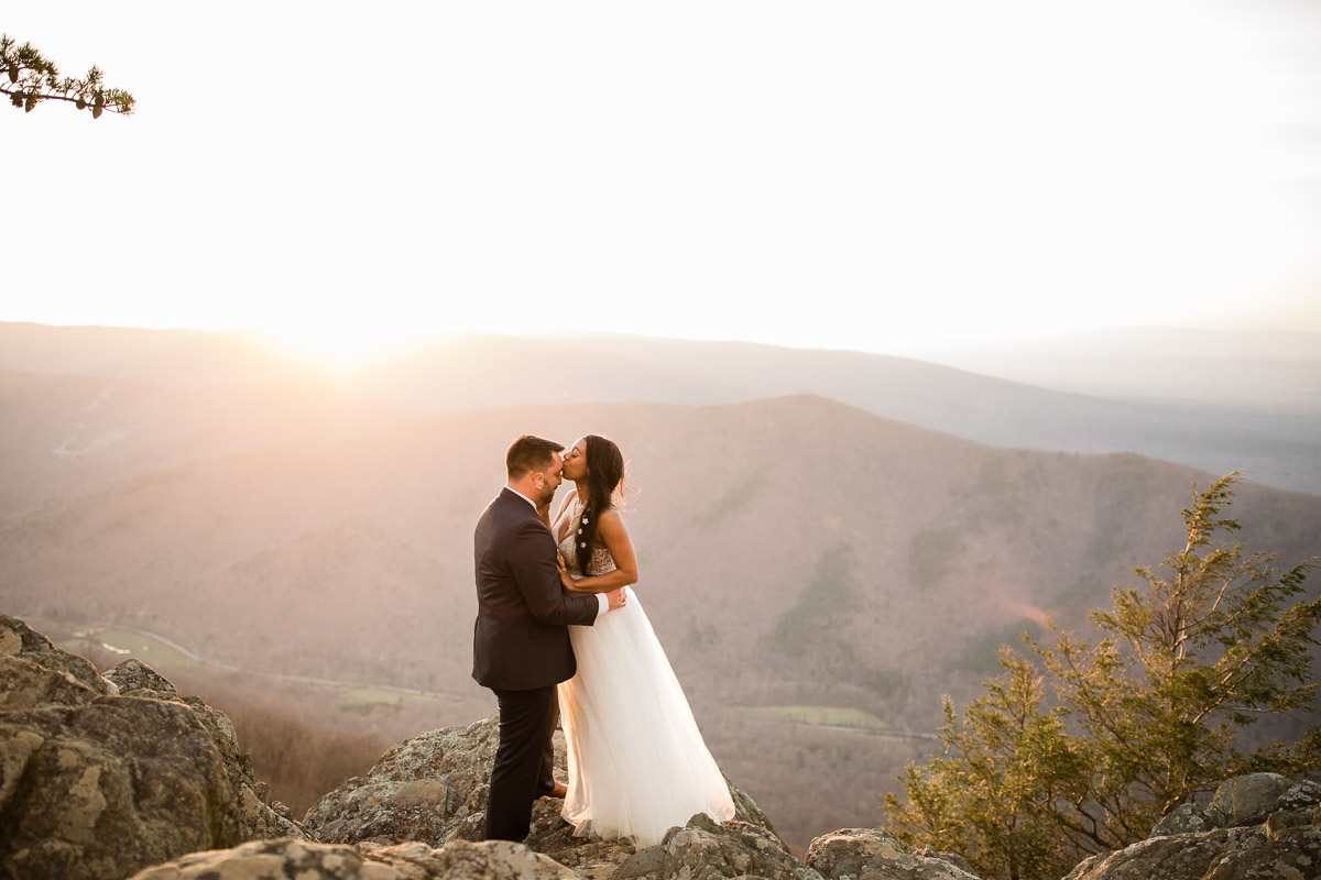 An intimate elopement at Ravens Rock off of the Blue Ridge Parkway near Charlottesville, Virginia