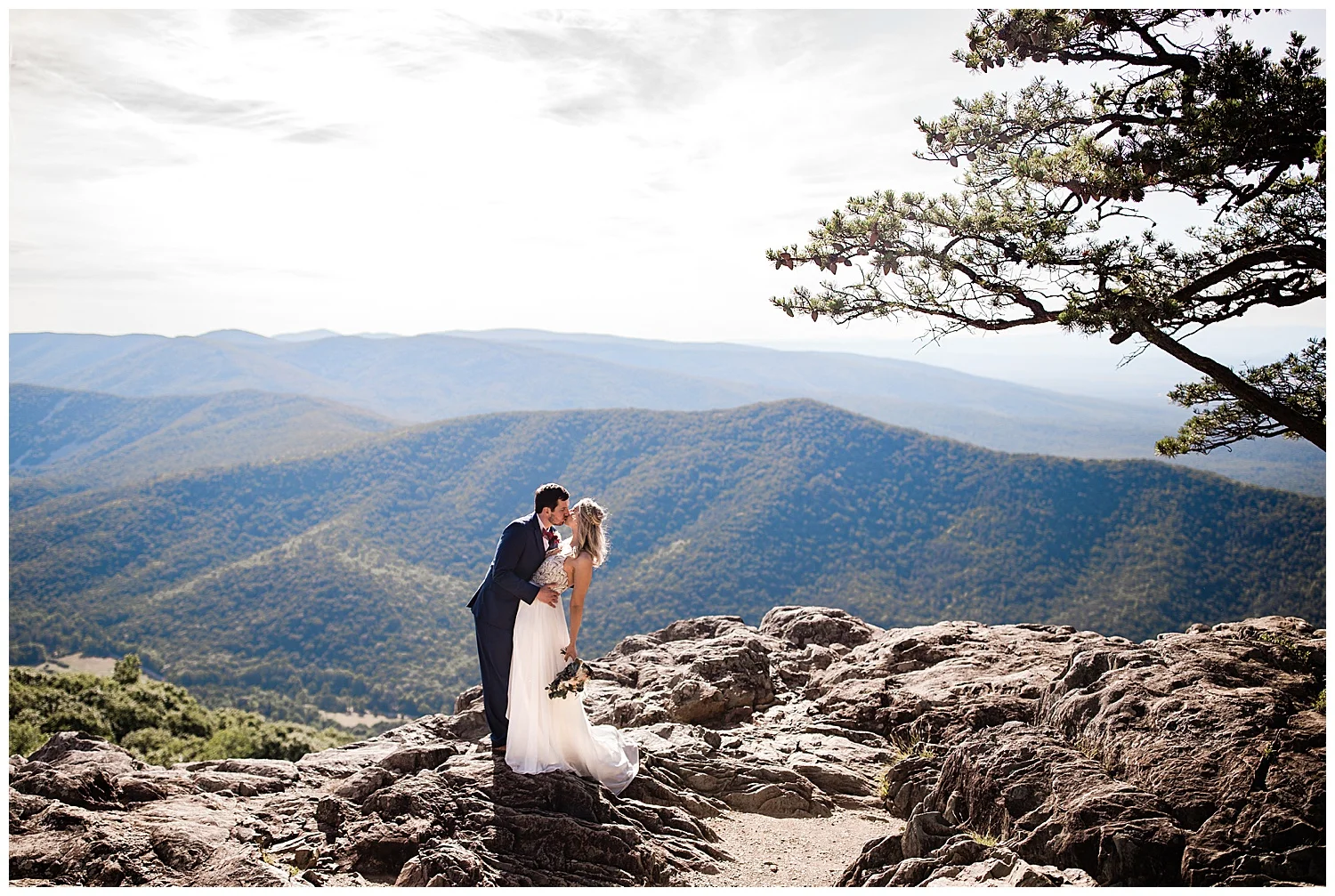 Christine and Marc elopement at Raven’s Rock off of the Blue Ridge Parkway near Charlottesville, Virginia.