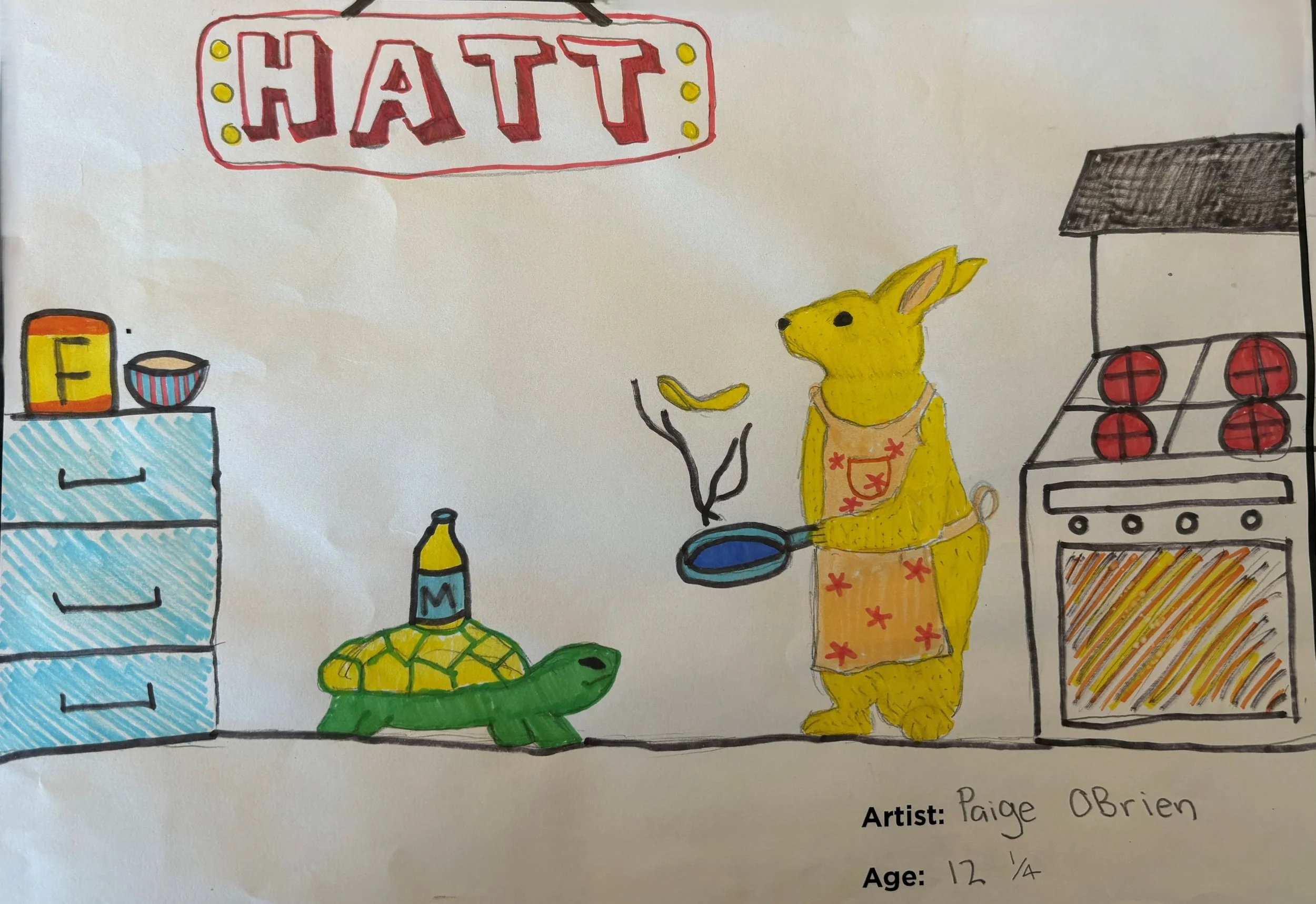 Tea towel - Colouring Competition winner 2024