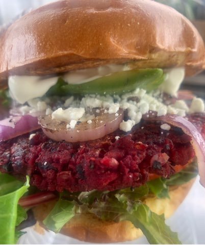 The Red Veg Burger (Vegetarian)