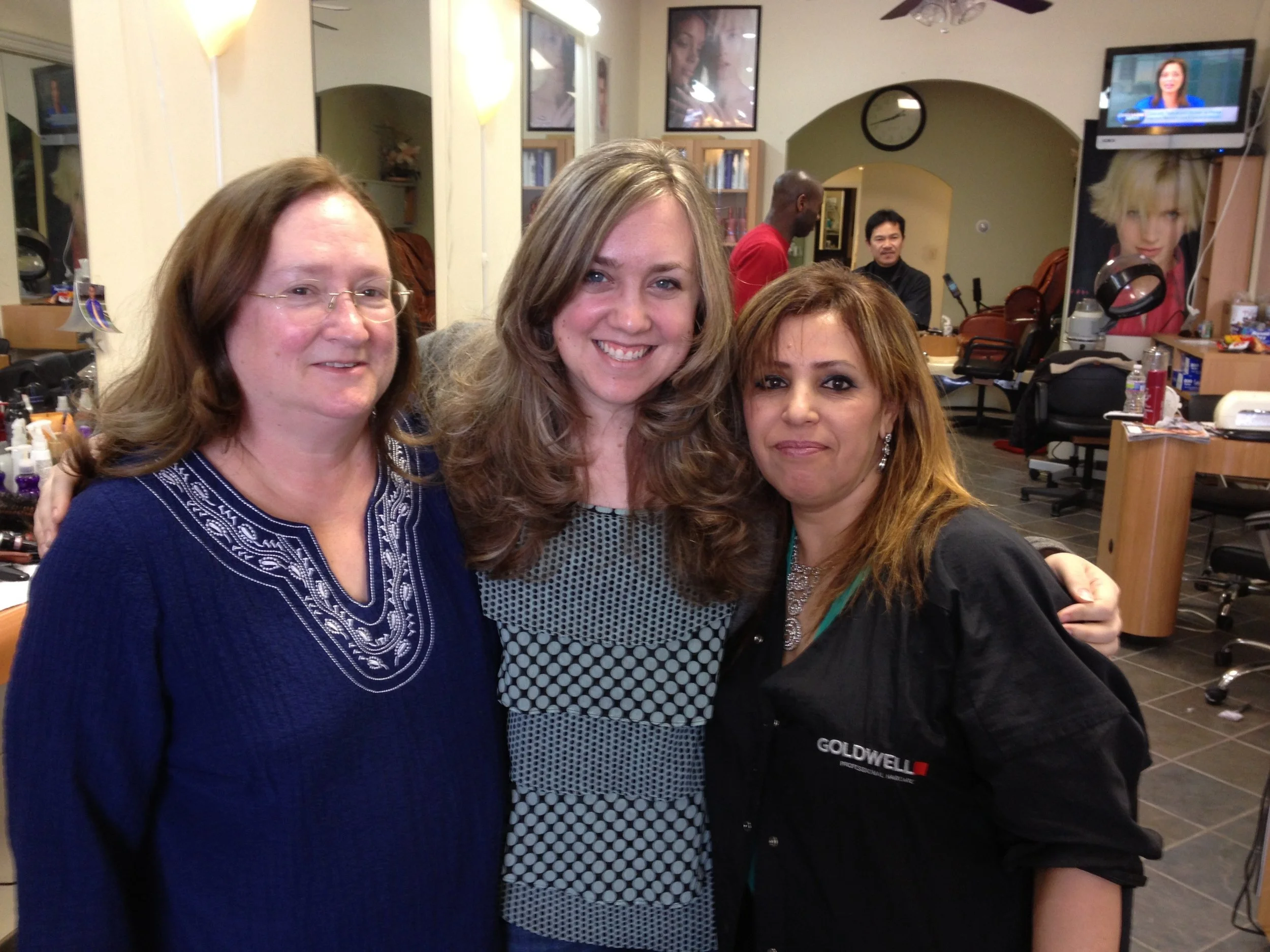 Mom Amy Cox and Fatima the Hair Stylist.jpg