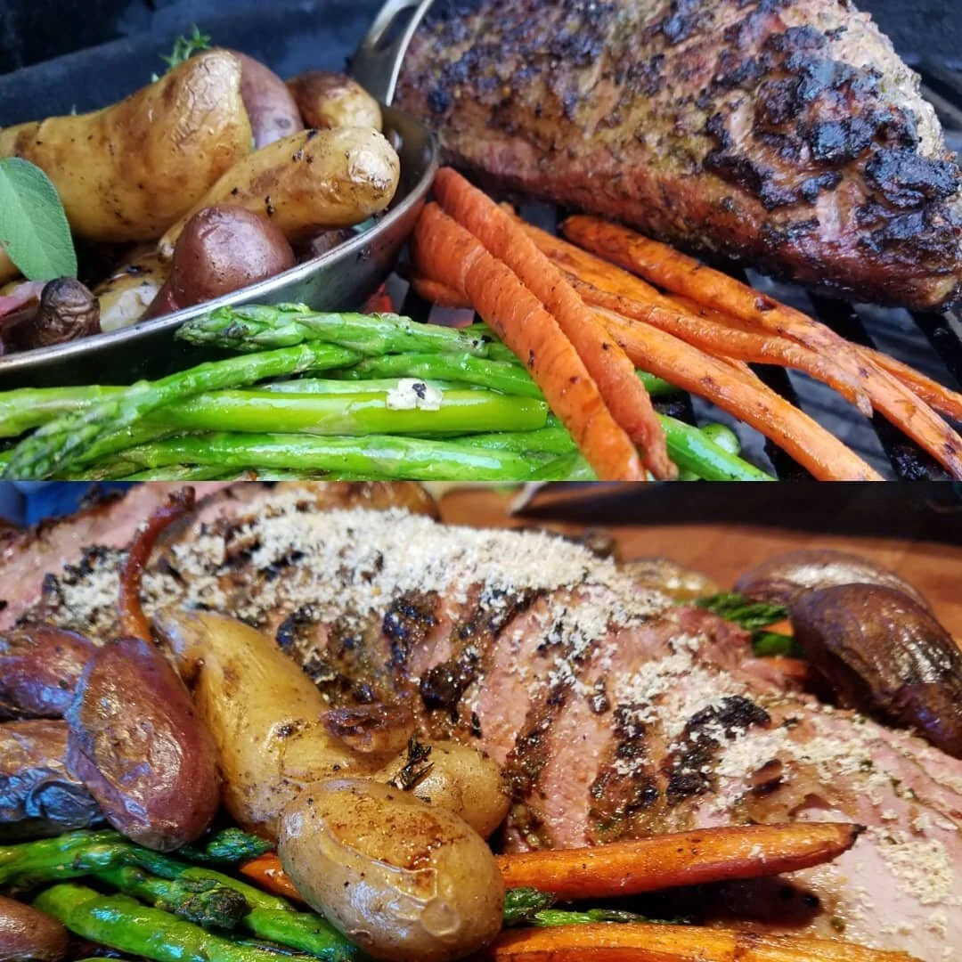 Chimichurri Tri-tip with grilled carrots, asparagus, and smoked gemstone potatoes. Thinly sliced and finished with a pan jus and horseradish zest.

Learn how to shop at your local market and find the deals to create wonderful meals like this. Visit w