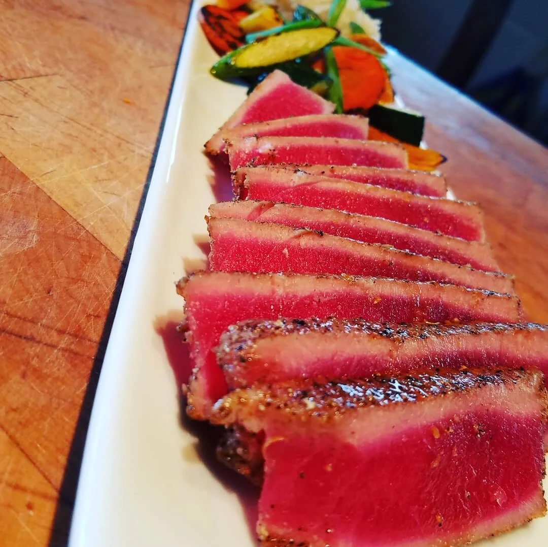 Coriander and Cracked Pepper Crusted Ahi 
Go BIG tonight and make your go-to restaurant style apps tonight with your favorite beverage. Happy hour is even more rewarding when you create pro quality dishes right at home.

Don't have the skills? 
Chef 