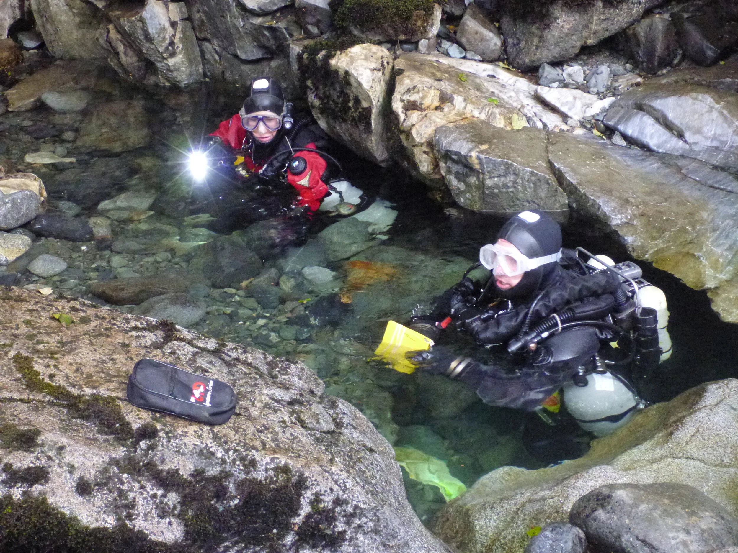 Chrissy Richards and Jason Richards on the second trip to Wet Dream, completing survey.