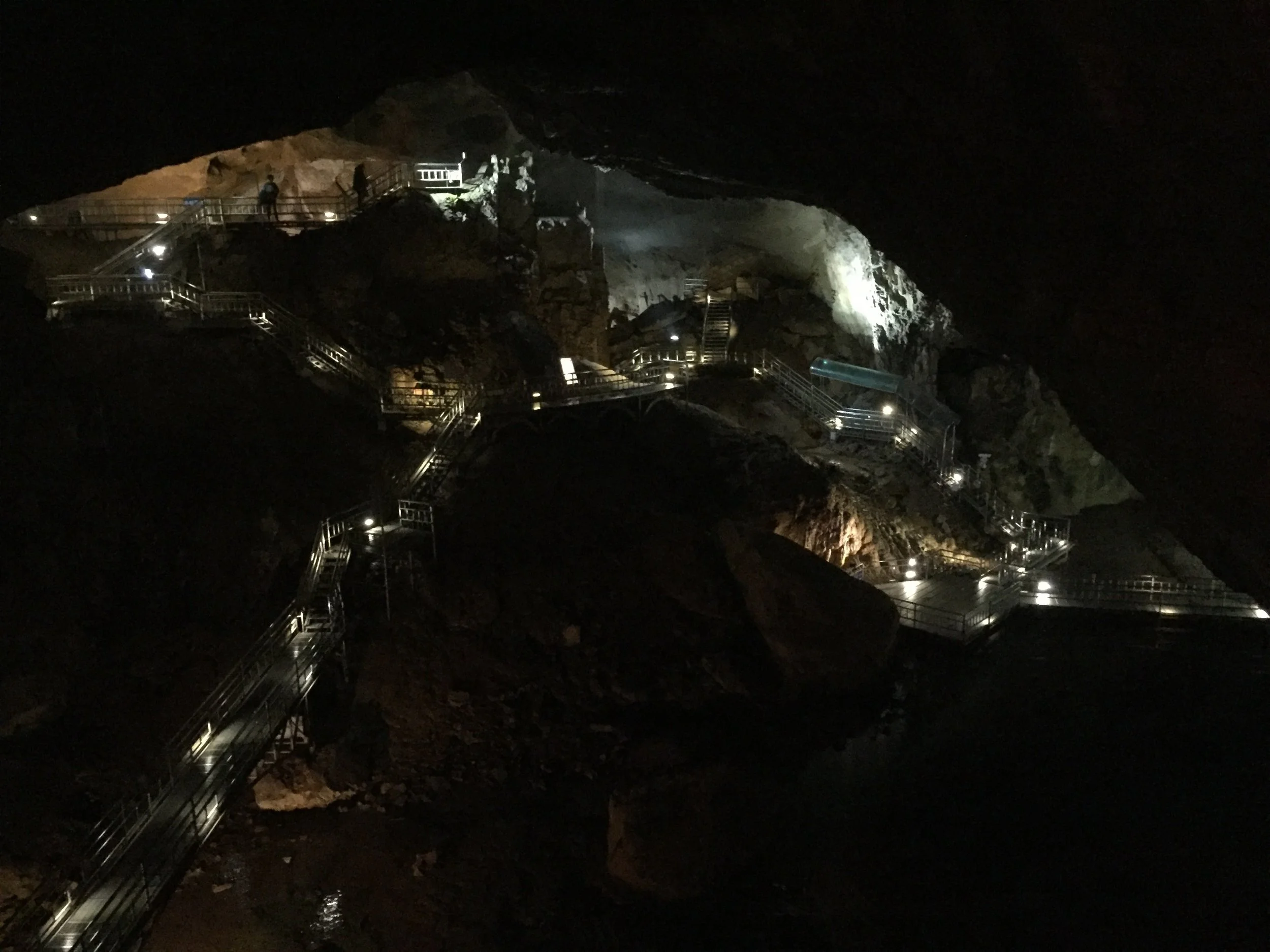 A view of one of the back rooms in the cave. The stainless steel walkways are everywhere!