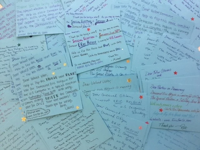 Wine & Sign: Postcarding to Flippable Districts