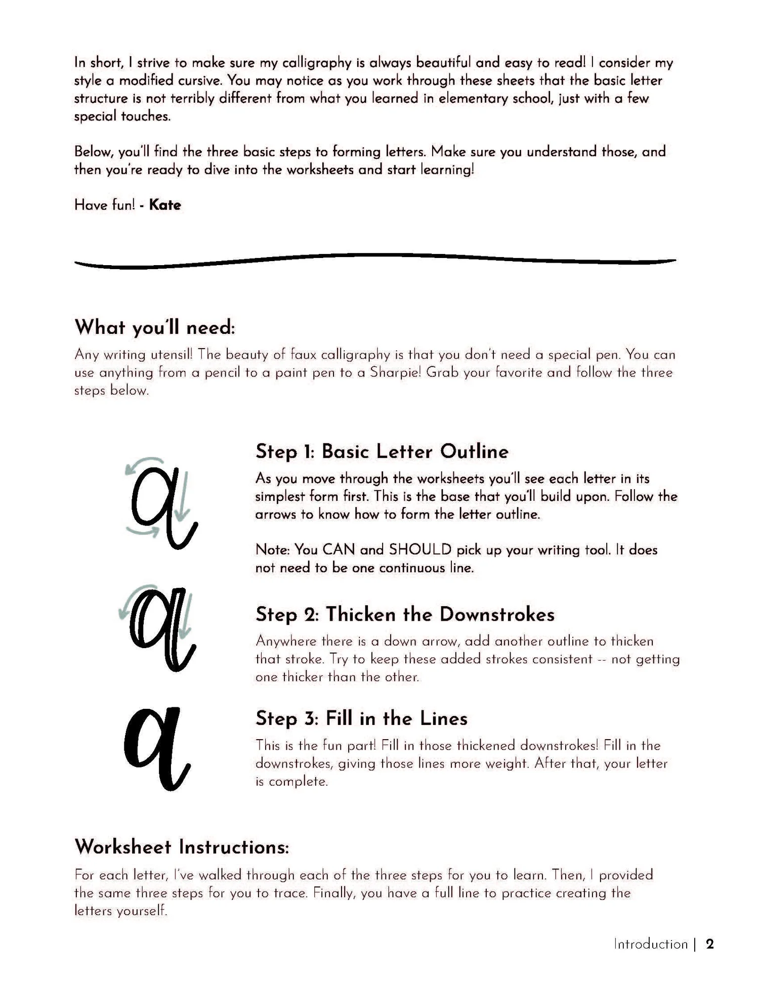 Learn Lettering: Lowercase & Uppercase Alphabet Worksheets — Pens & Paths
