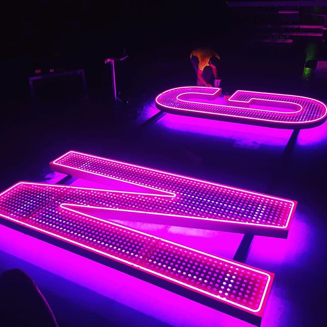 Whatever it takes #NGV #nationalgalleryofvictoria absolutely stunning letters going up for NGV #halo #ledneon #signage @bentleighgroup
