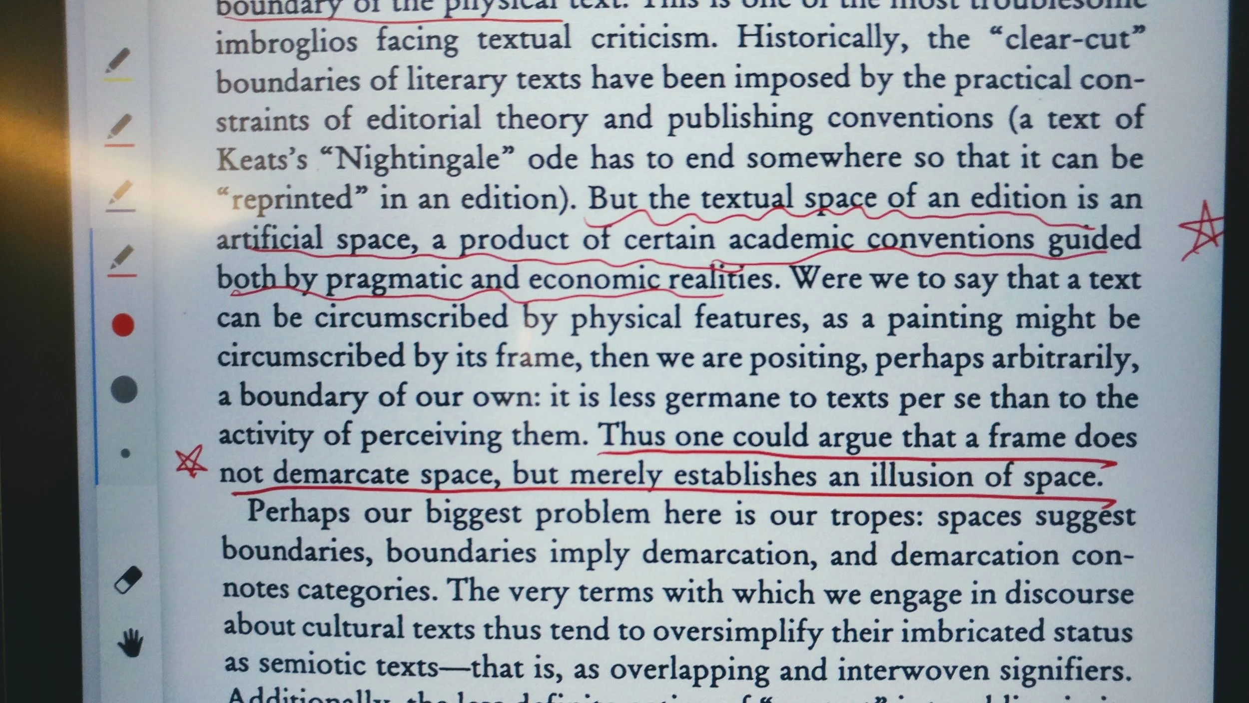 Grigely, Joseph. "Textual Criticism and the Arts: The Problem of Textual Space." Text 7 (1994): 25-60. http://www.jstor.org/stable/30227692. 