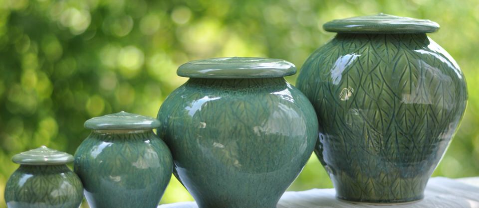 Green Leaves Cremation Urns LucyFagella.com.jpg