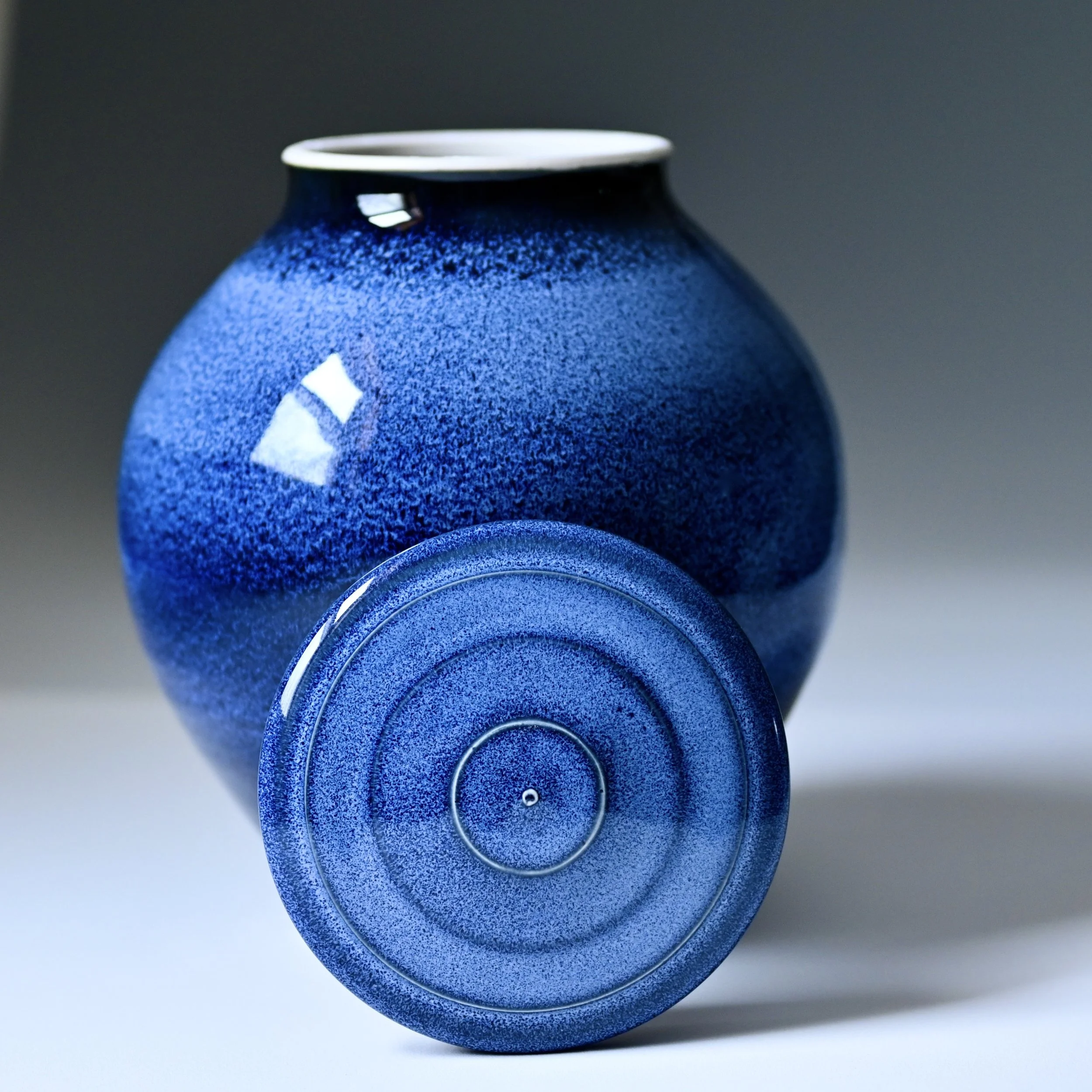 Blue Galaxy Urn Lid LuciaUrns.com.JPG