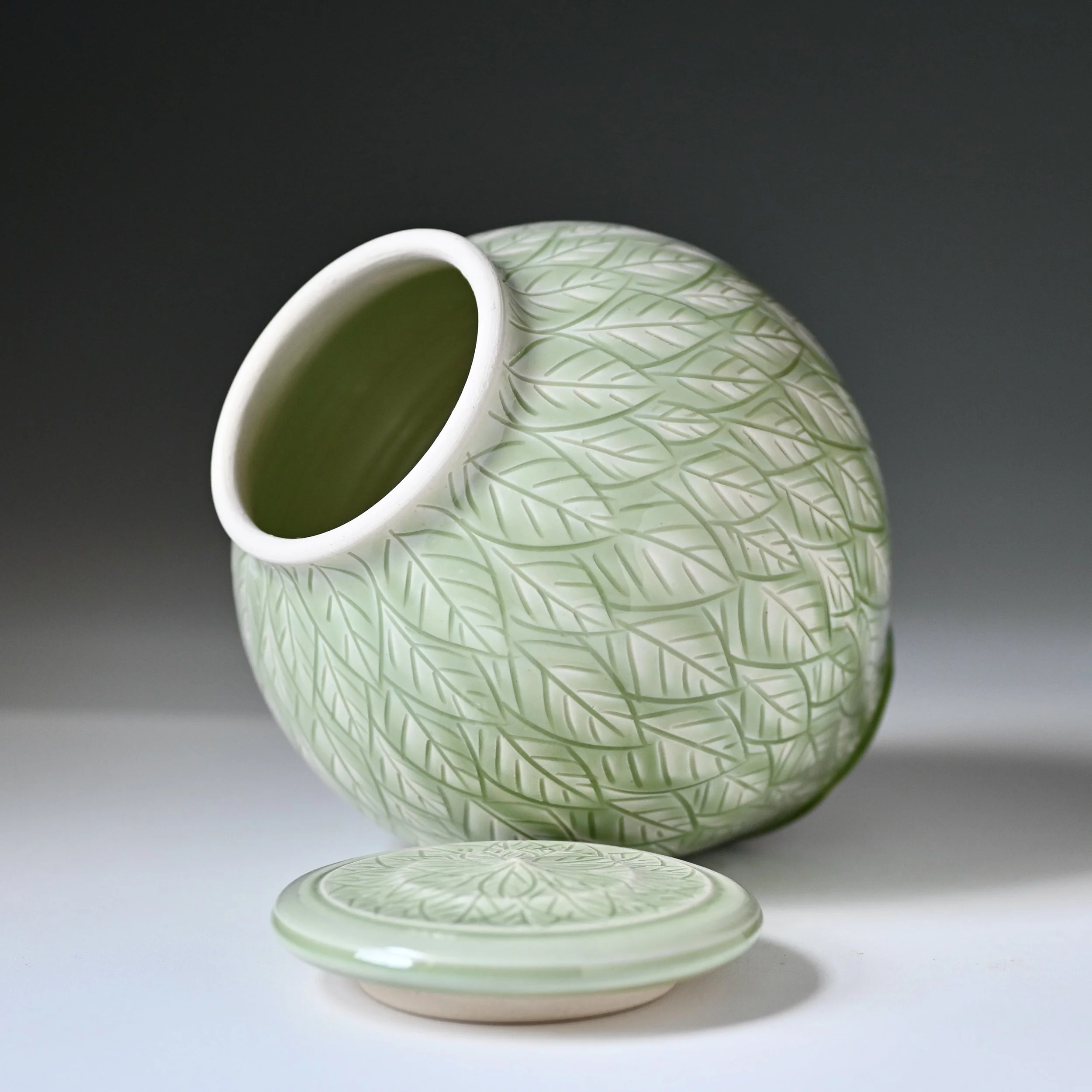 Spring Leaves Detail LuciaUrns.com.JPG