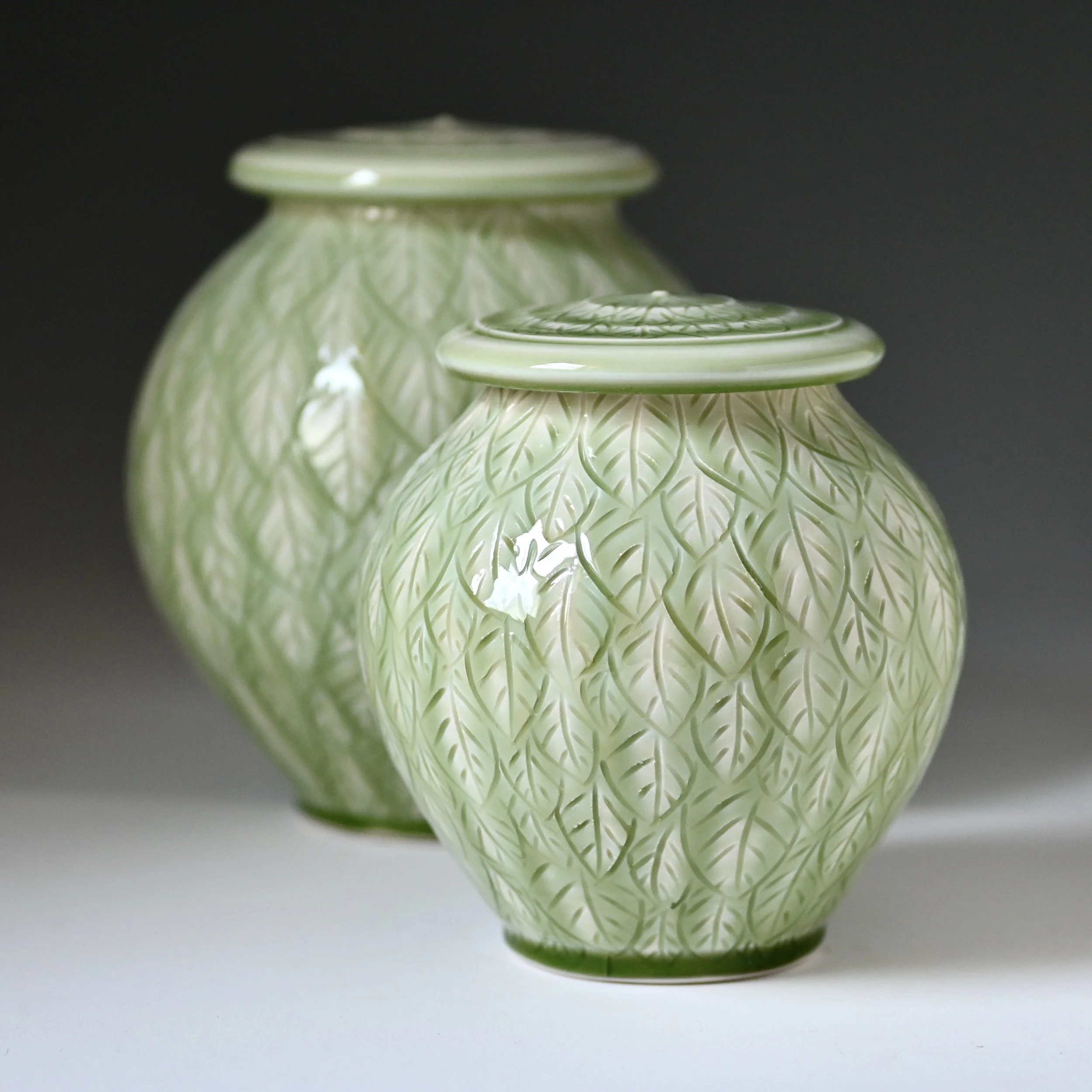 Spring Leaves Medium Size Urn