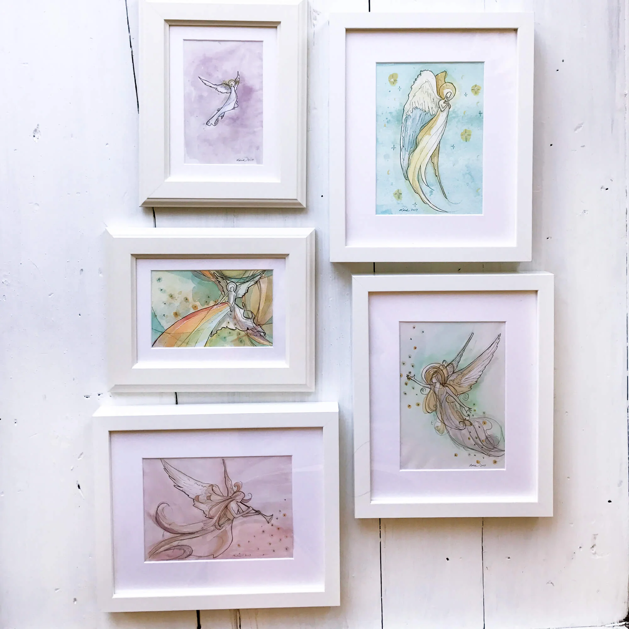Framed and signed watercolor sketches will be for sale. A cute addition to a nursery or kiddo room. $45 - $75