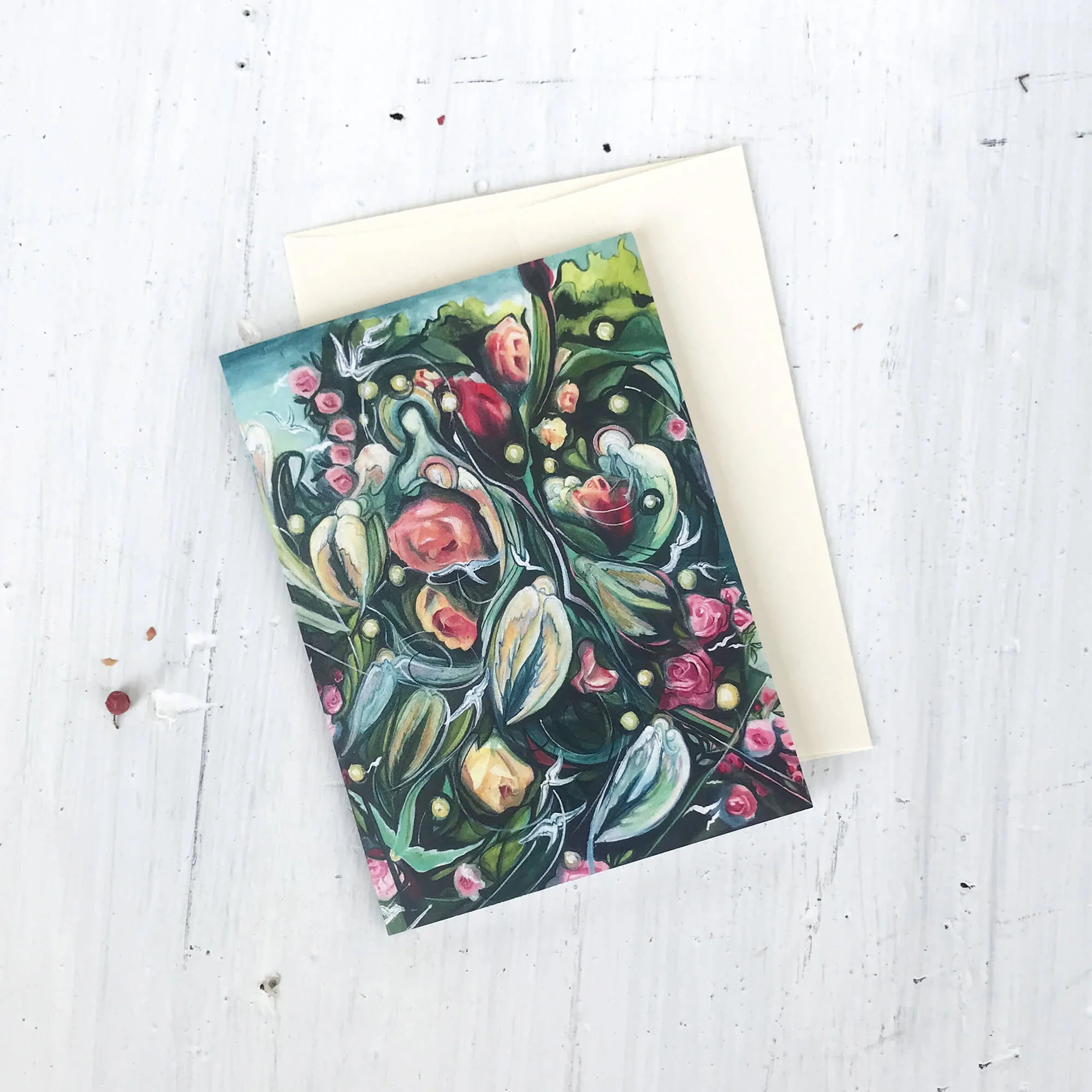 Angel notecard set Rose Garden with envelope