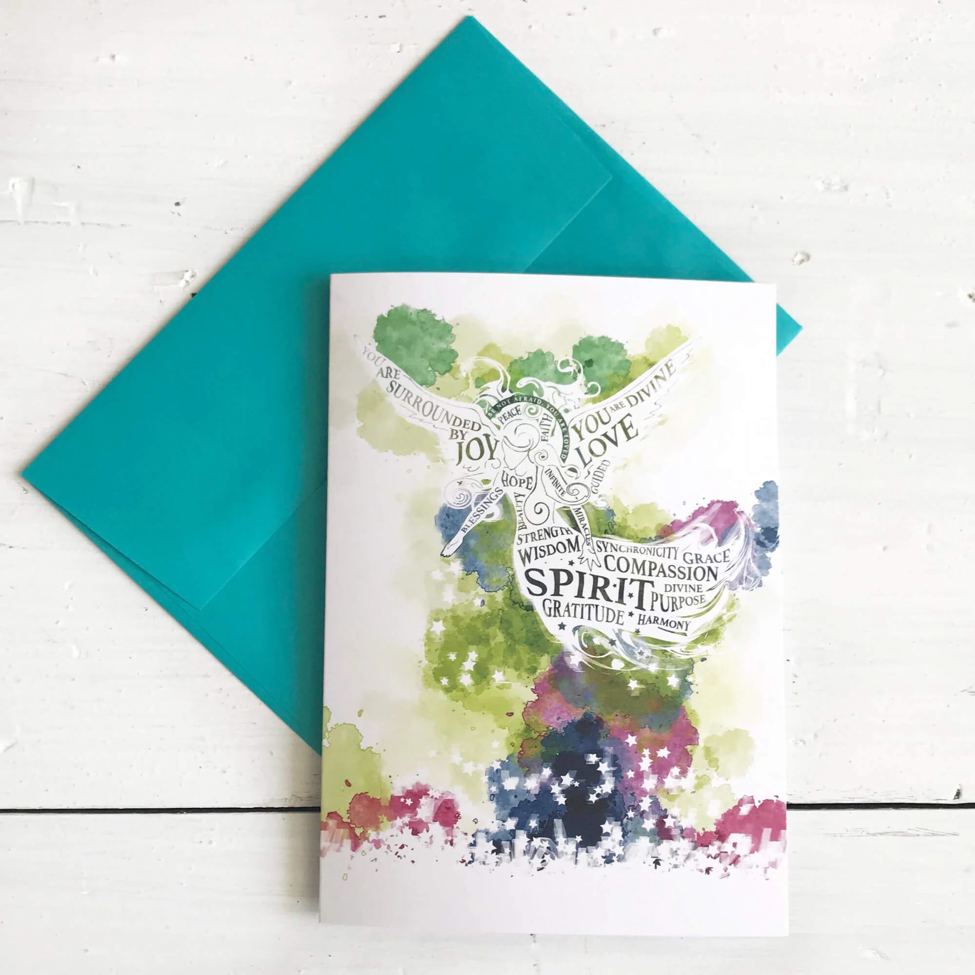 Angel greeting card - Divine words