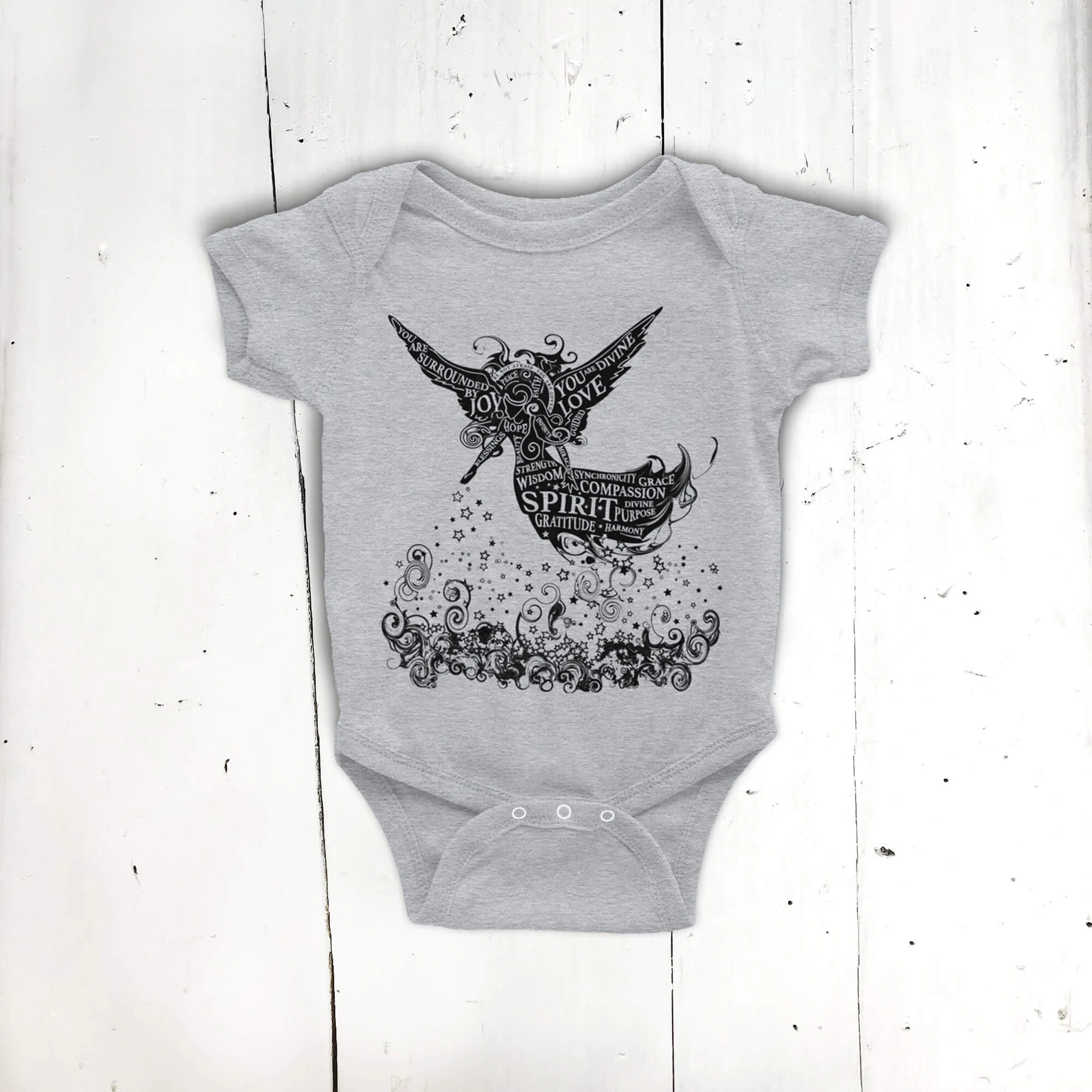 'Divine words' angel onesie