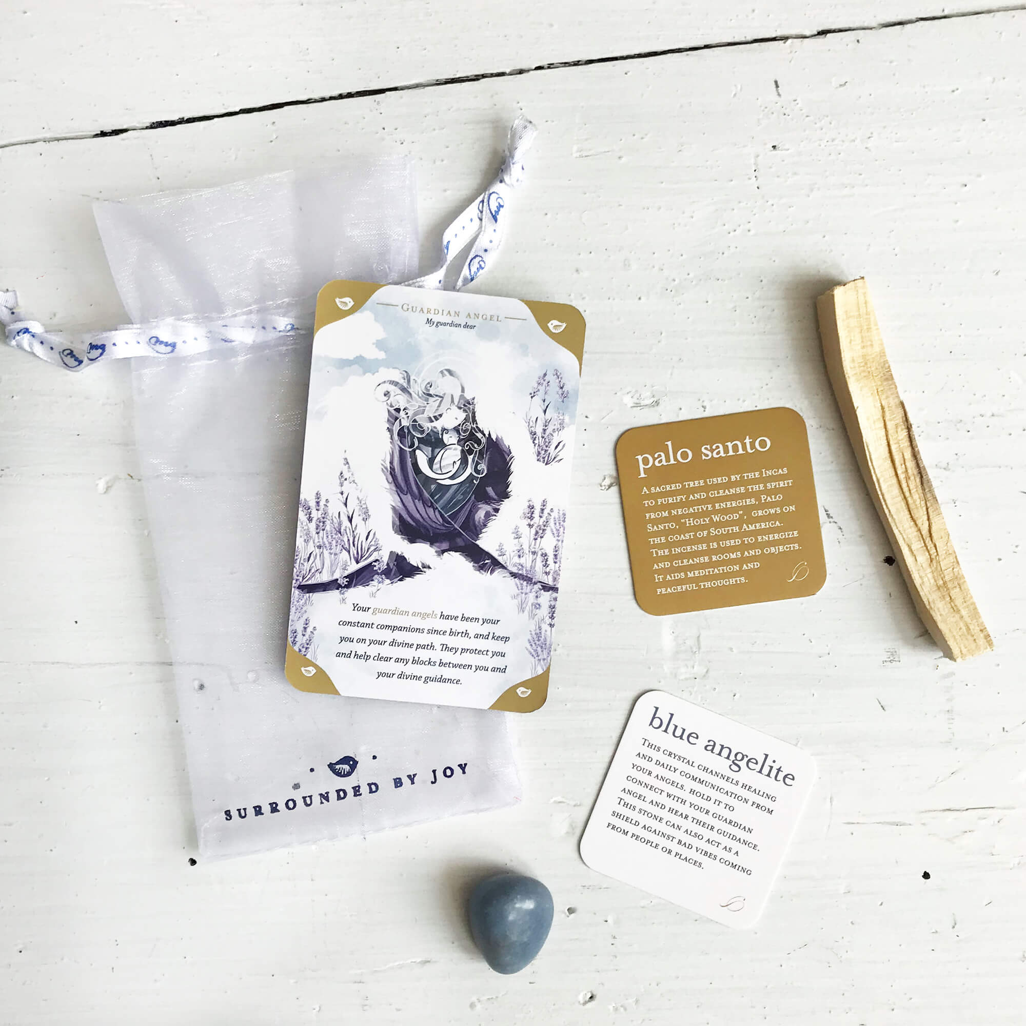 Guardian angel blue angelite crystal kit - protection
