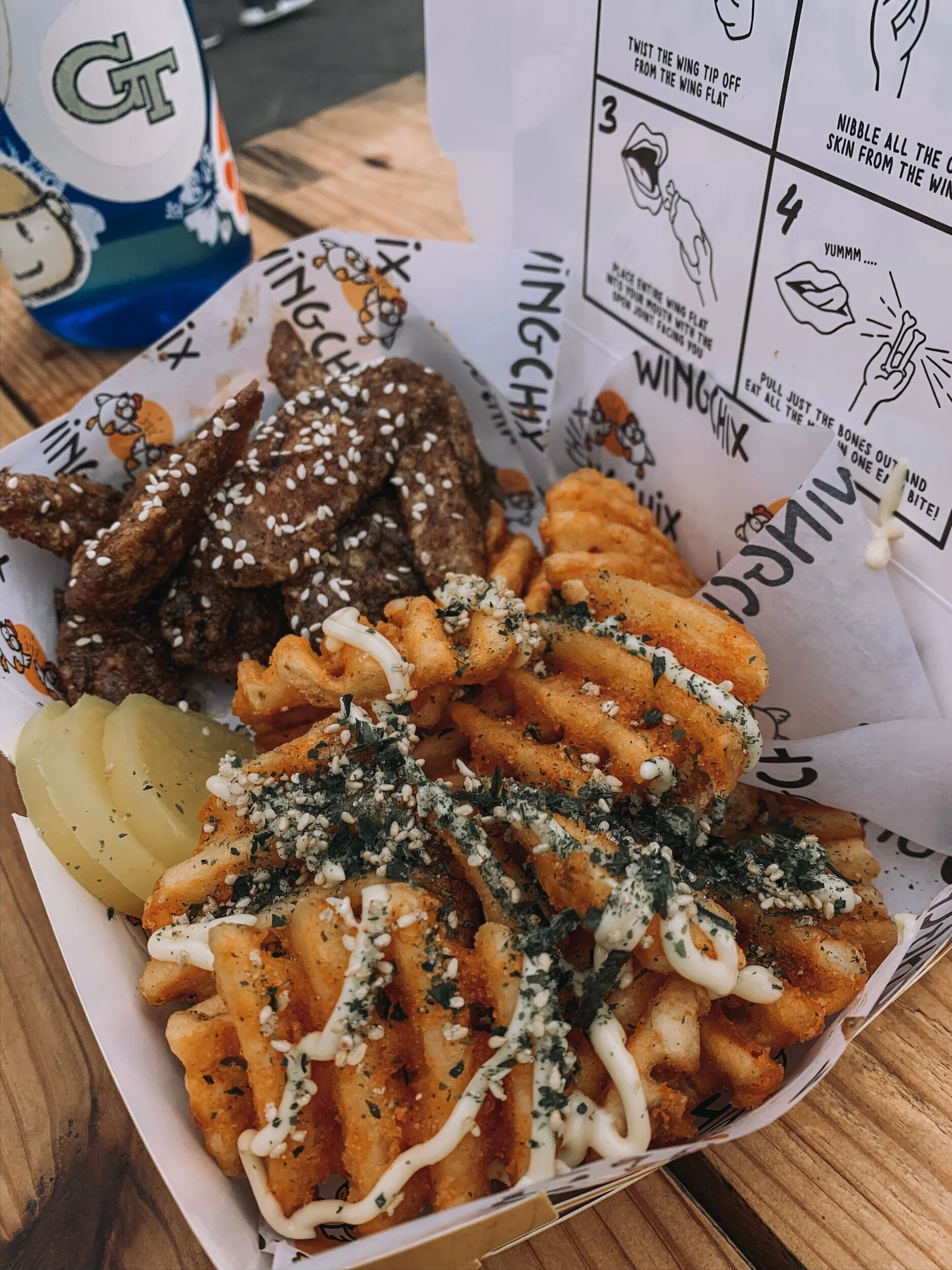  Japanese wings and the best fries I’ve ever had! 