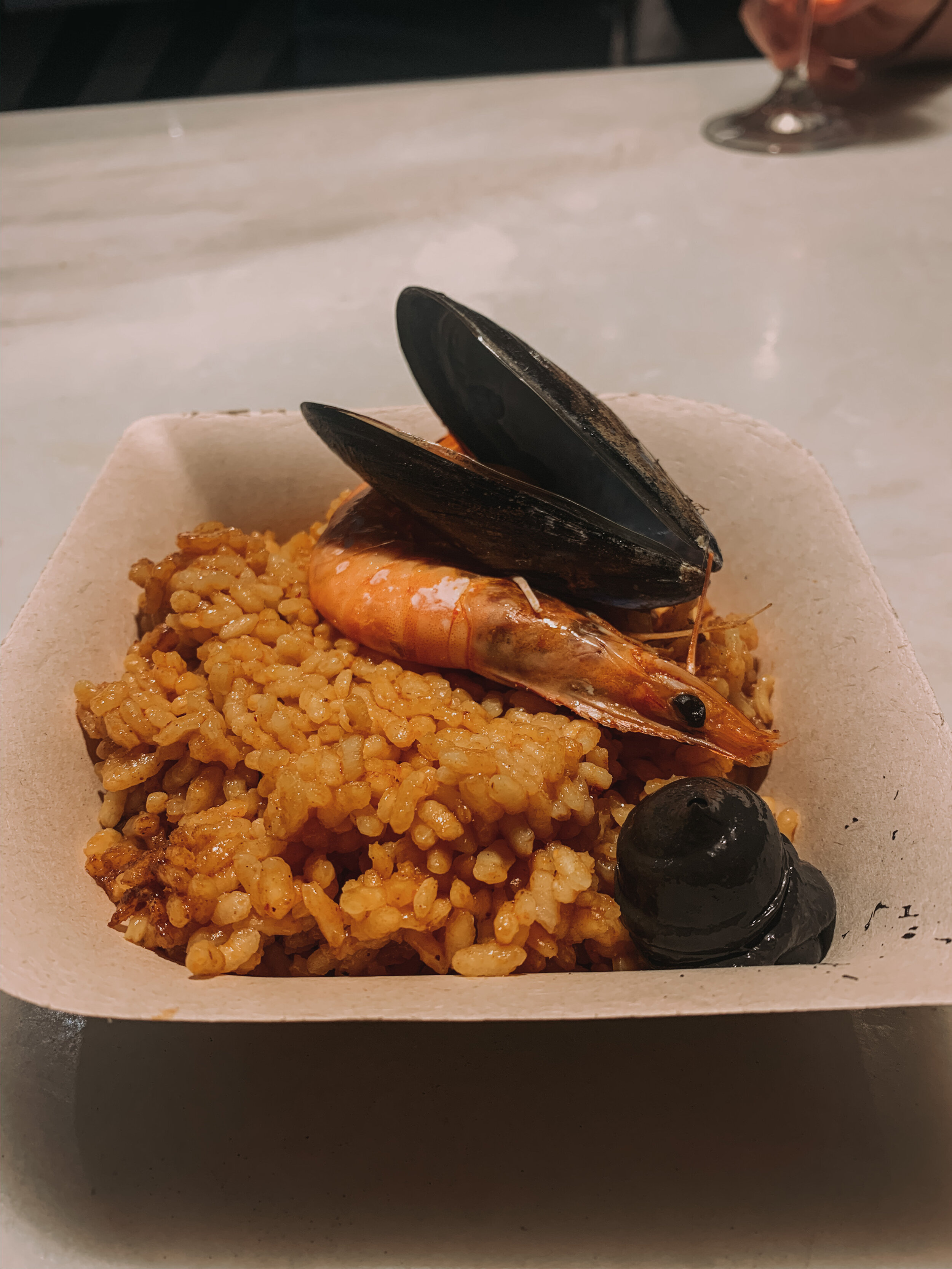  We tried our luck with paella here. Everyone says you have to try this dish when you come to Spain because it’s apparently so good. It was not .       In all fairness, the seasoned travelers in my IG DMs informed me that it’s much tastier in regions