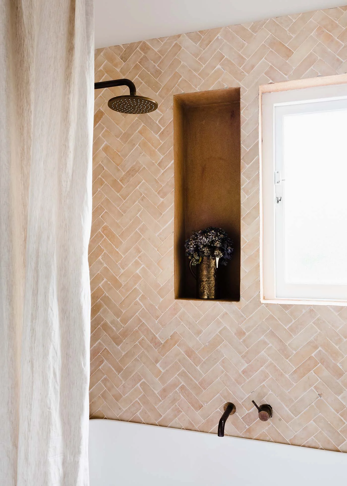 GABBE INTERIOR TILESOFEZRA Georgia Ezra Home Feature shower Mosaic Moroccan Bejmat feature wall tile.jpg
