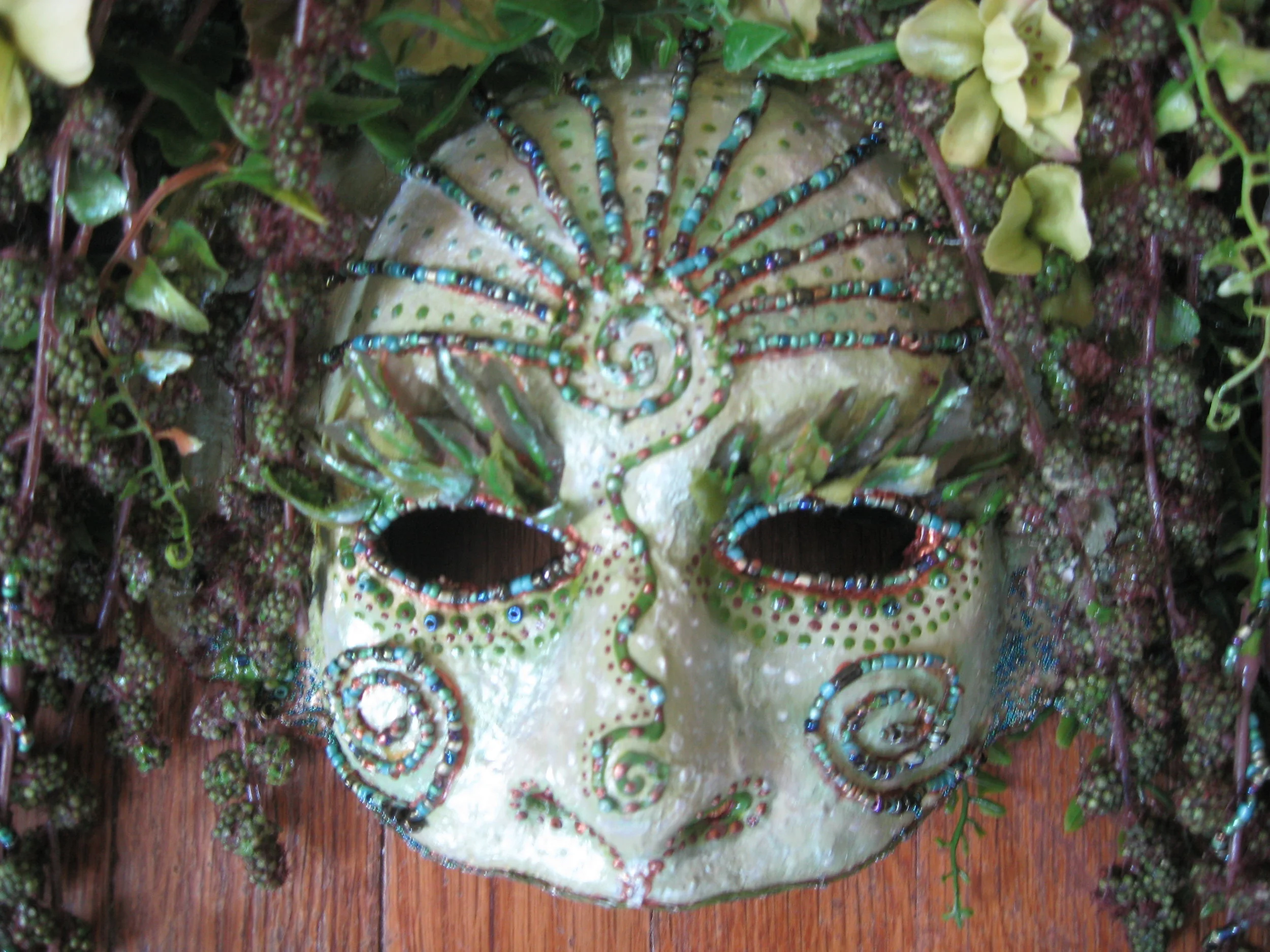 Spring Mask detail, Spiral Journeys Show, 2012 