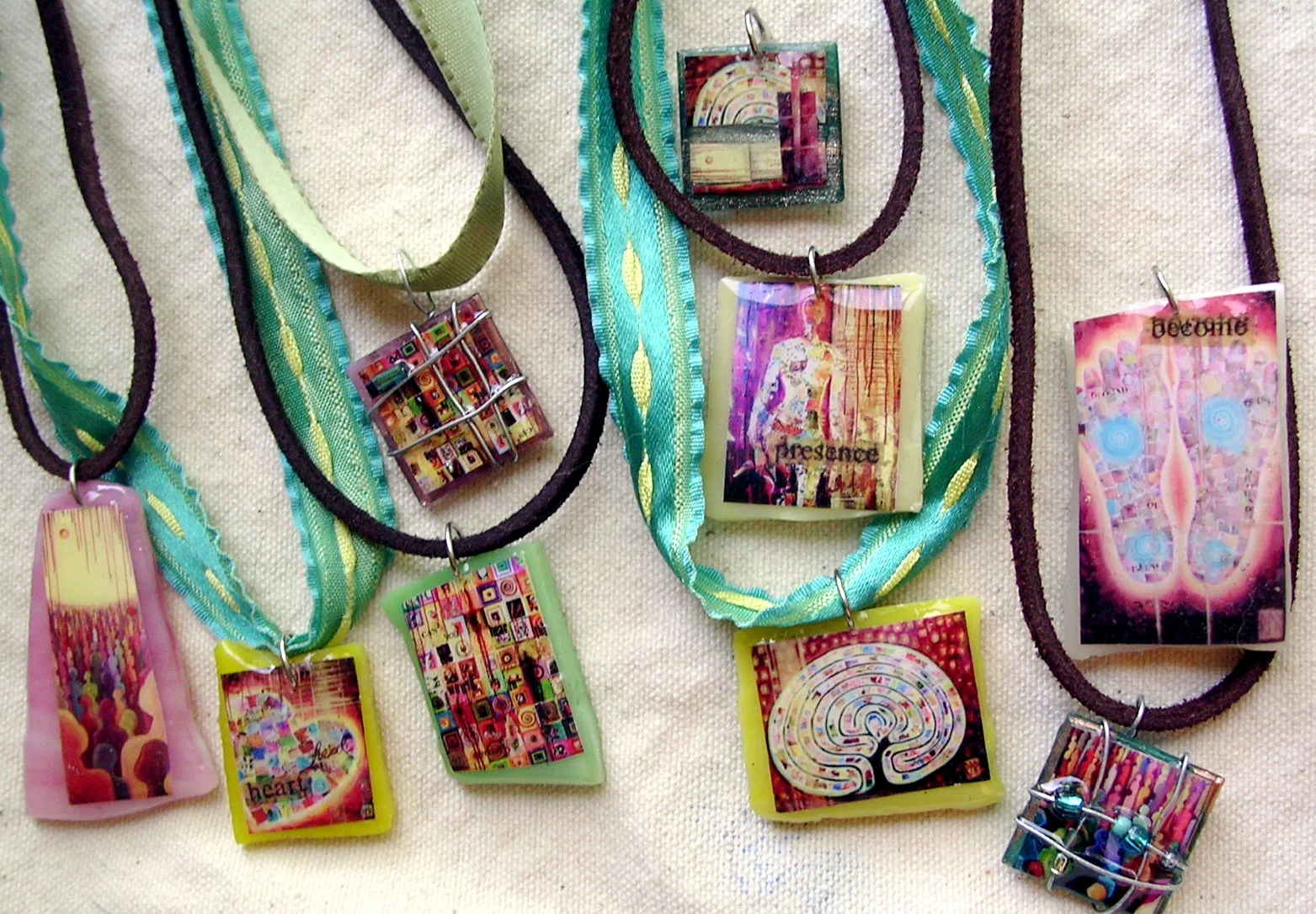 Mini painting print pendants