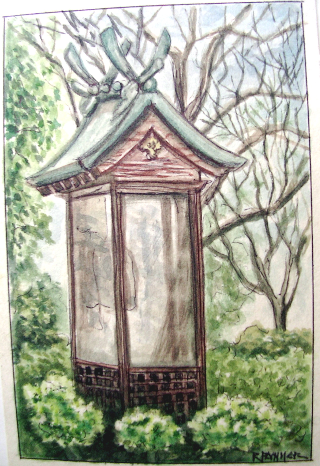 Miniature Watercolors of Kikuchi City, 5x7"
