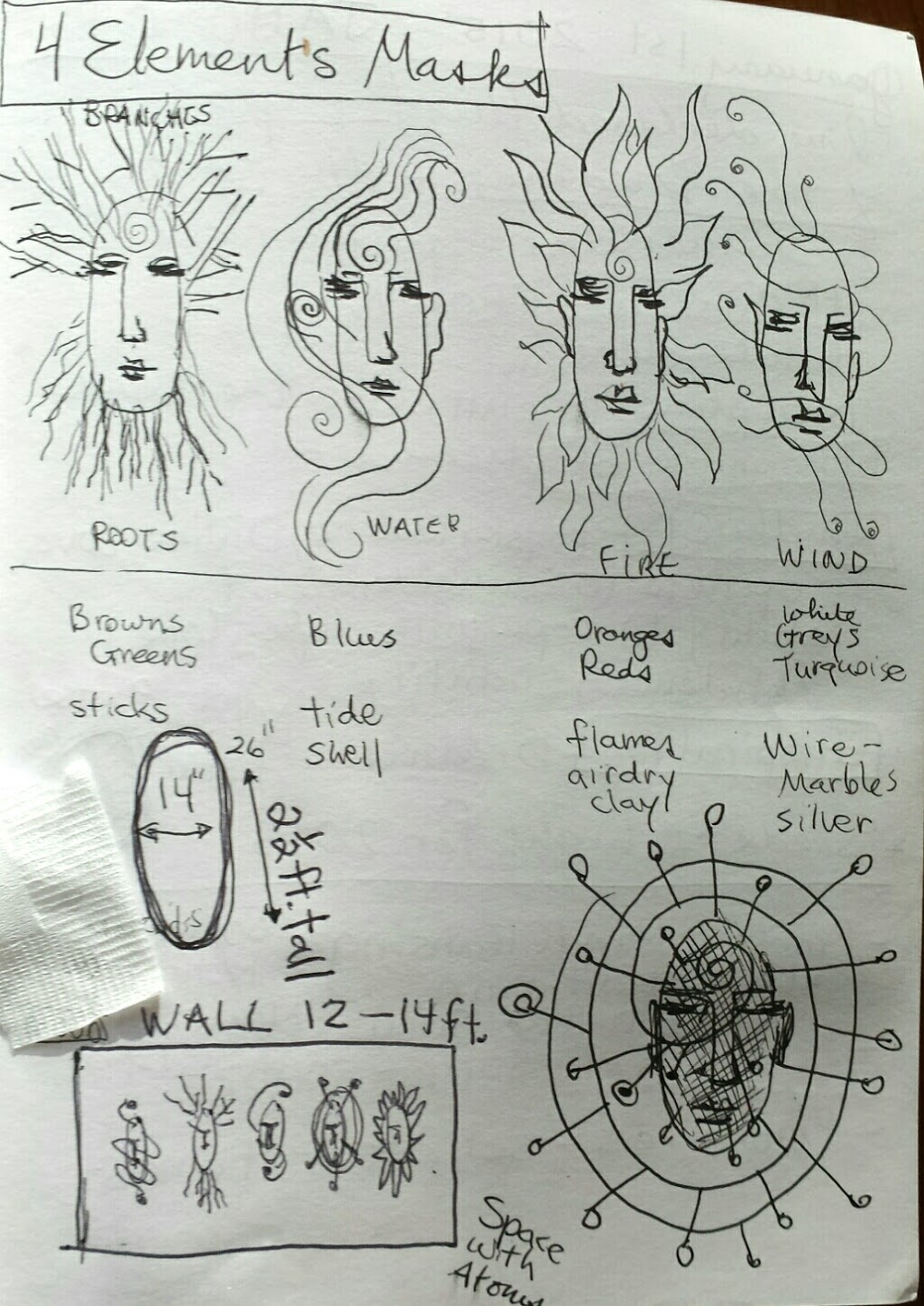 5 Elements Masks Design for SSU Dorm Art