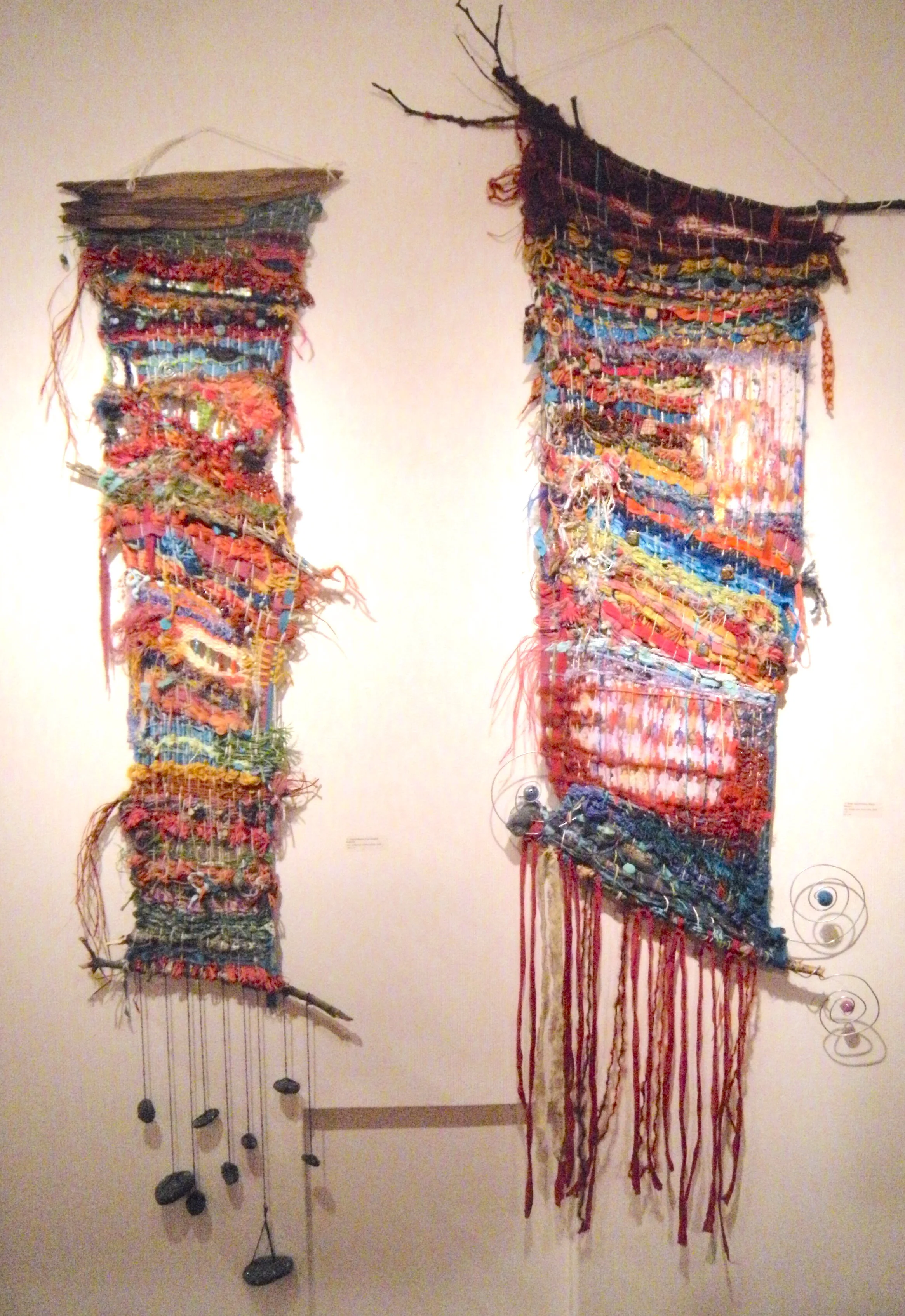 Rogue Weavings, Found fibers, yearn, polymer made beads, 2018