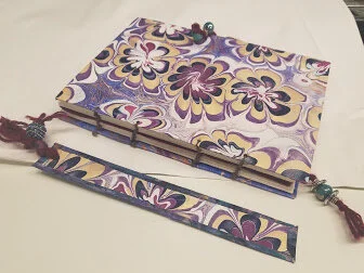 Handmade marble paper on Codex bound book