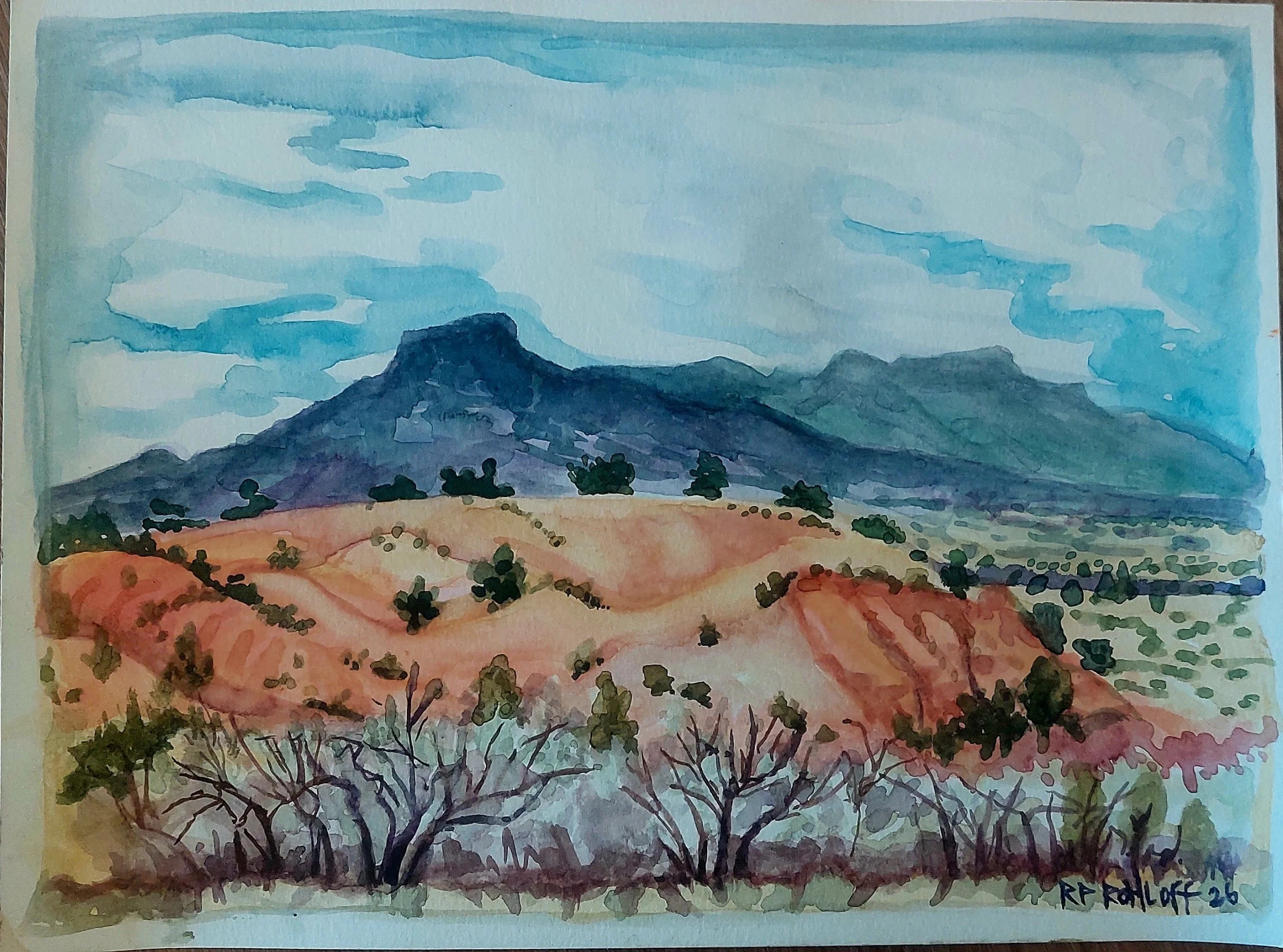 Cerro Pedernal from Ghost Ranch Arroyos