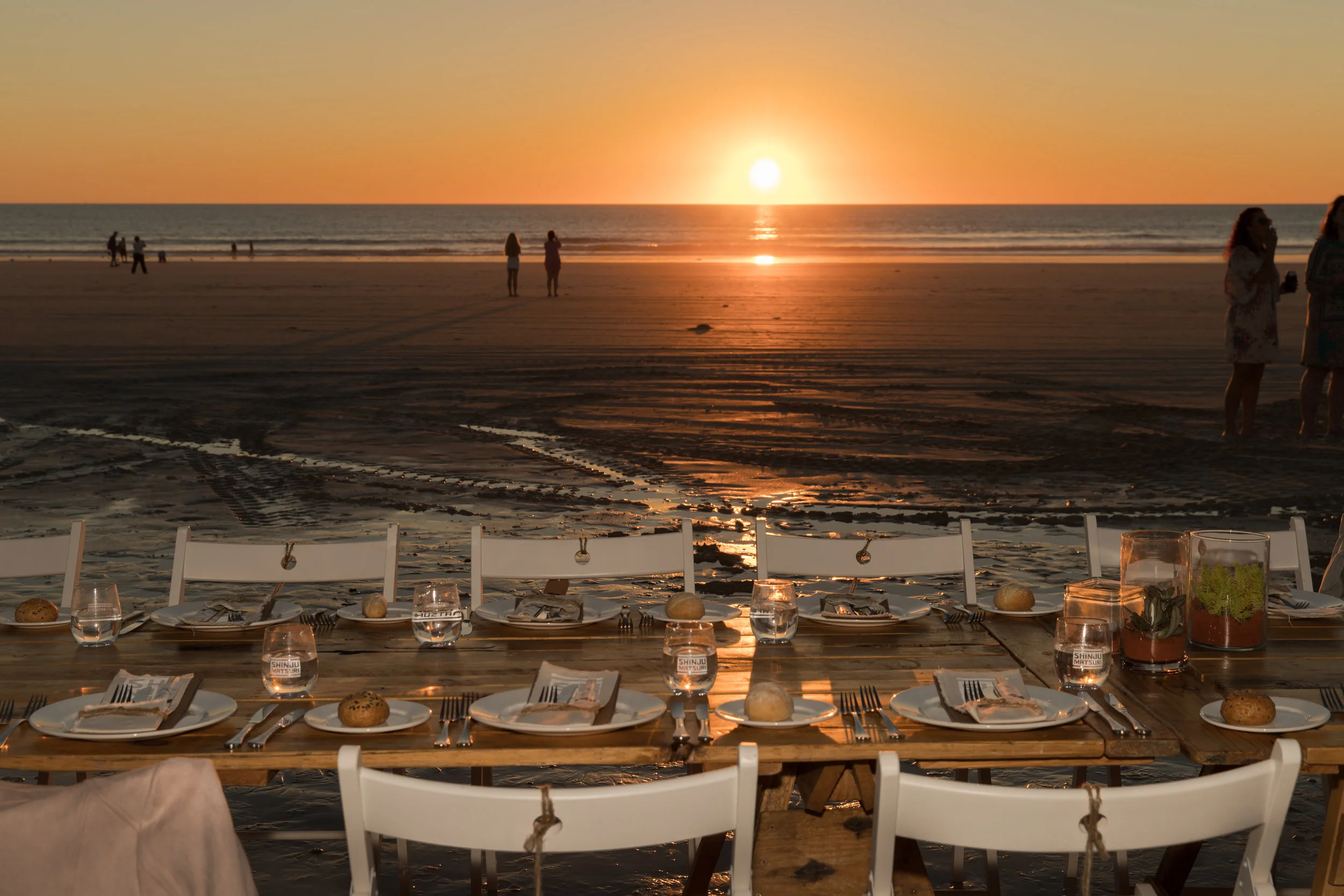 Broome’s Sunset Long Table Dinner on Cable Beach is a bucket list event for many. Photo: Paula Jennings
