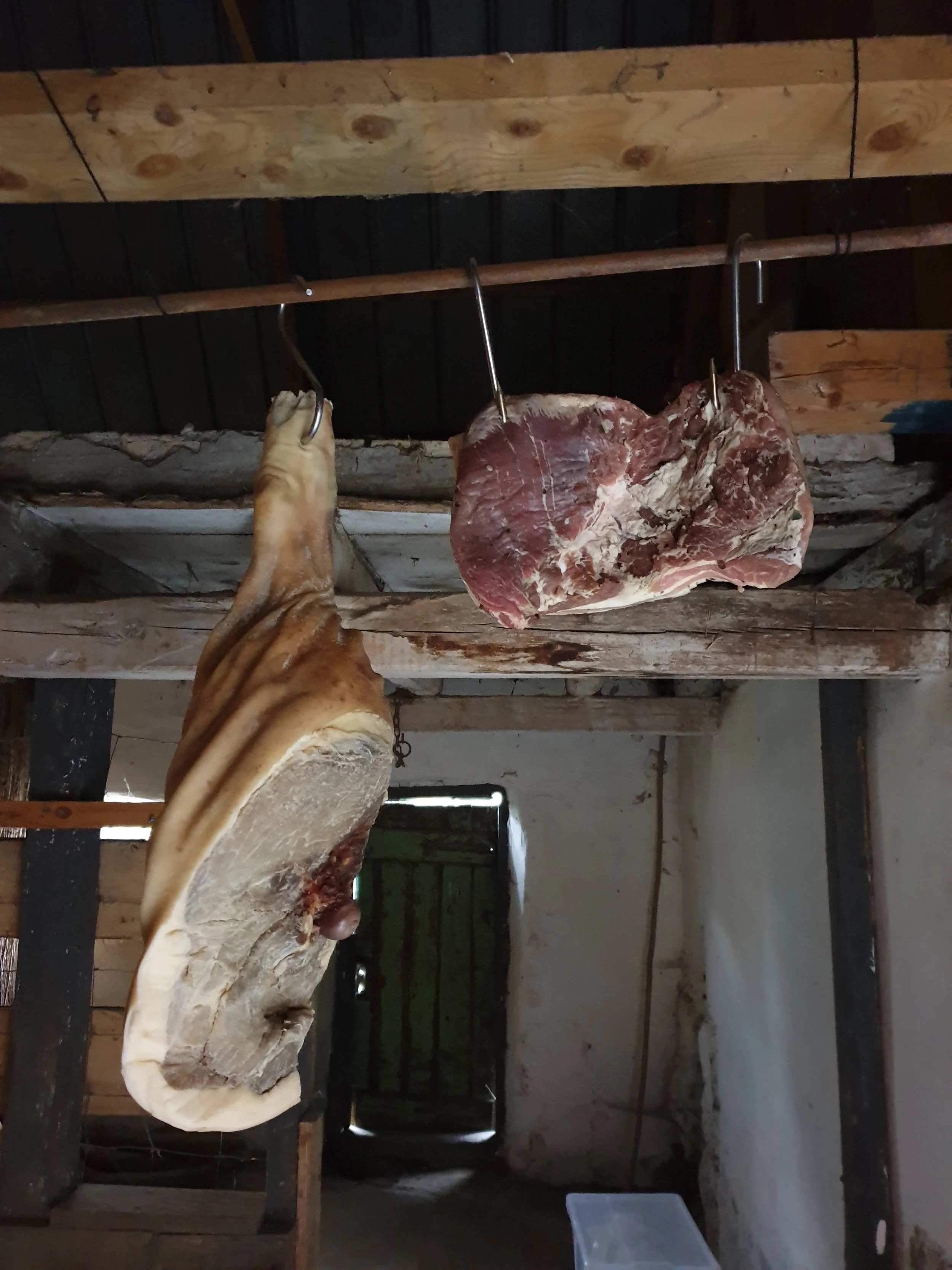 Dengang Bacon stadig hang ud med sin ven Skinke ude i stalden. Det var før, Bacon mødte Weber ovre i laden og begyndte at ryge.