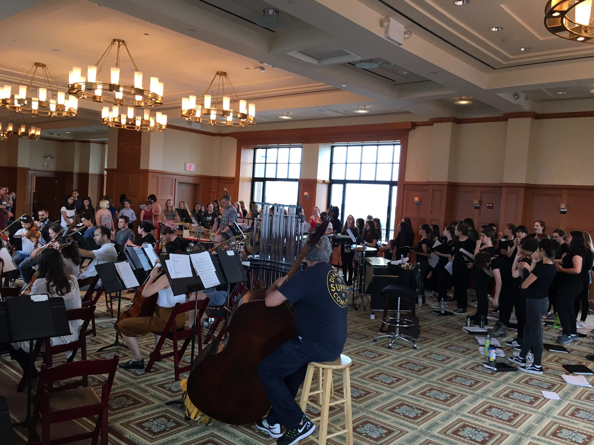 SF Girls Chorus in rehearsal with The Knights. Photograph by Elaine Robertson.