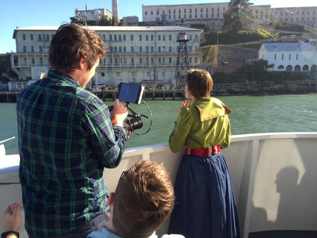 Performing expressly for the small screen – how does it feel to perform this scene? (Photo by John Spiak, from the shoot of Episode 9: Alcatraz of Lisa Bielawa’s made-for-TV opera Vireo)