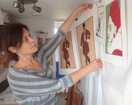 Lesley at work…