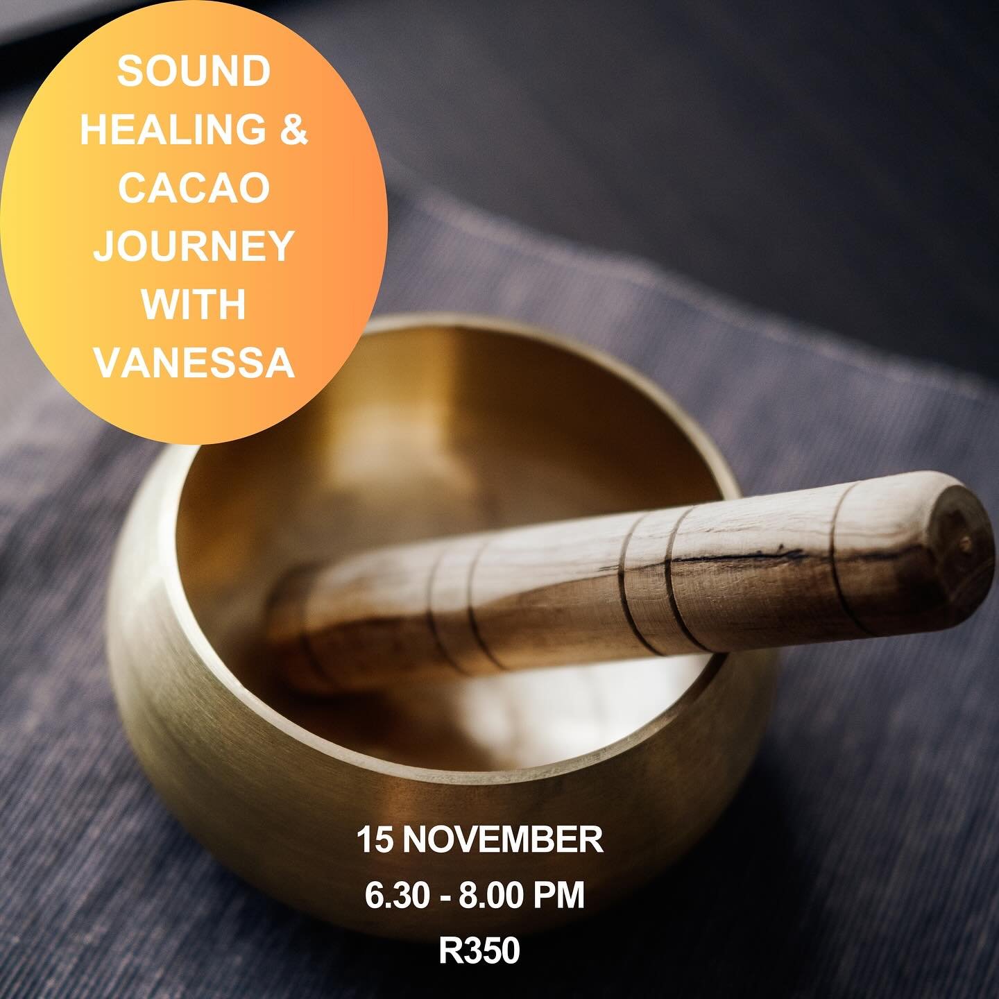 Join Vanessa @yogaandhealing.with.vanessa for a unique experience designed to guide you inward for deep relaxation, stress release, and self-realisation.

What to Expect: The sound-healing journey starts with breathwork and gentle movements to prepar