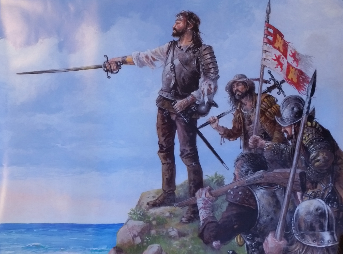 A artist’s impression of the Spanish Armada survivors at Streedagh © Justo Jimeno Bazaga