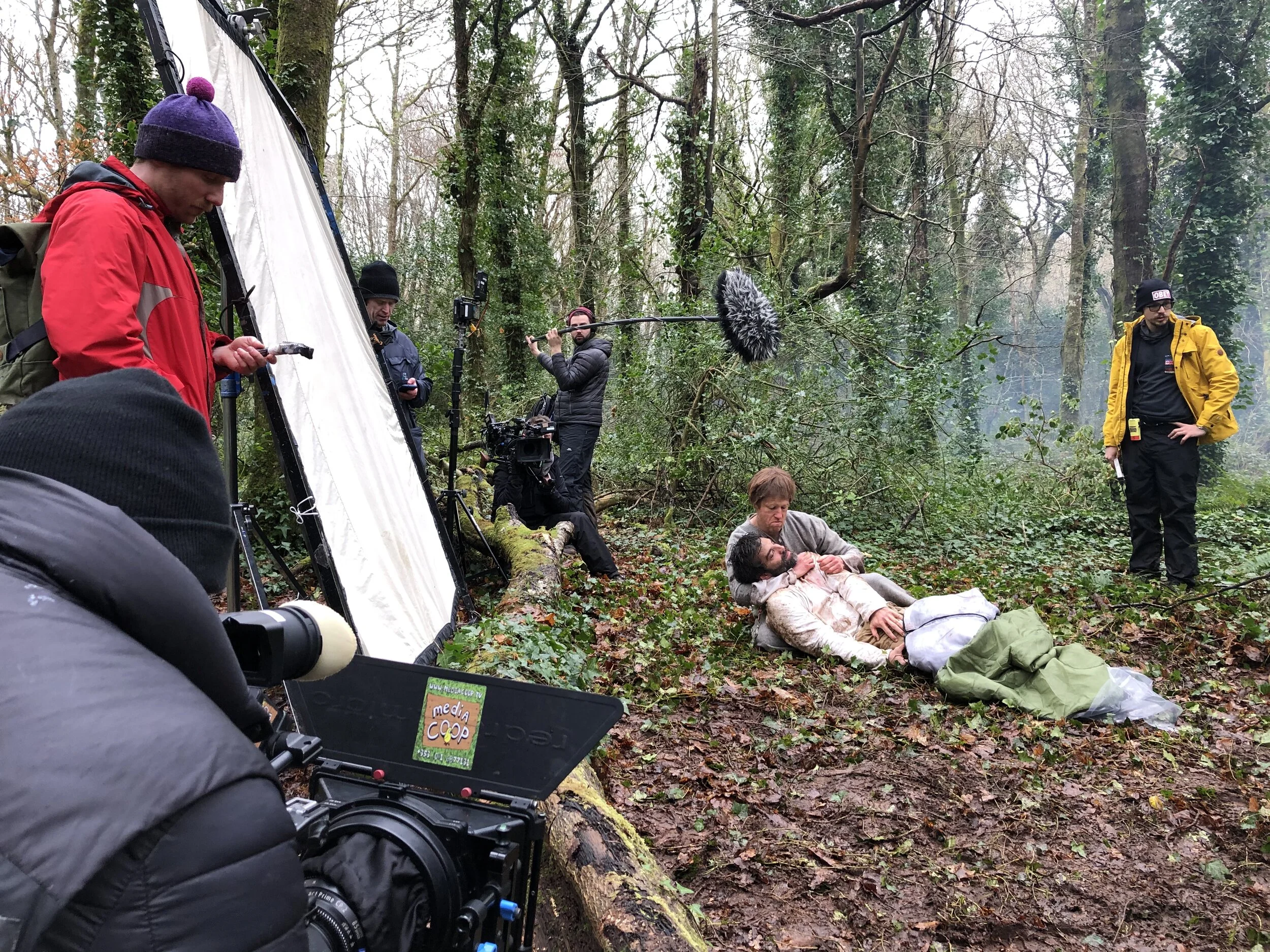 Filming the De Cuéllar film at Hazelwood Forest in Sligo - photo Micheál Ó Domhnaill