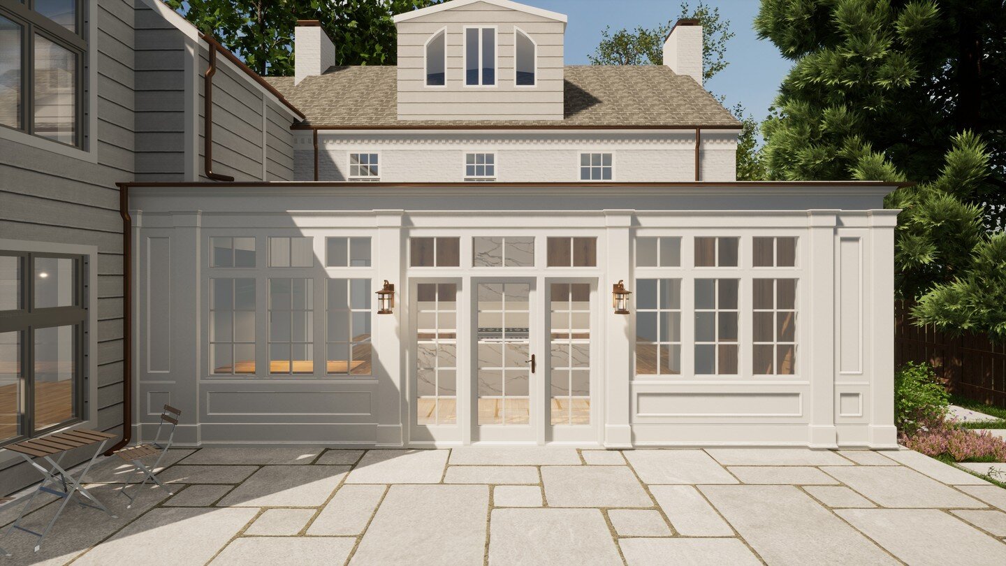 This is a current project that includes the renovation of an existing sunroom. We took this from (as the client called it) &quot;the world's ugliest room&quot; to a humble addition on the rear of their Colonial Revival home. It's all in the details. 