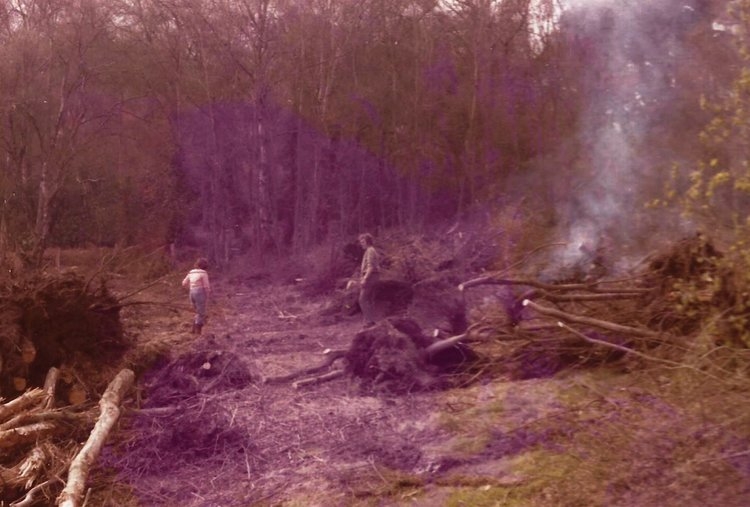   Clearing an area ready for the pond. [Some when back in the early 70's]  