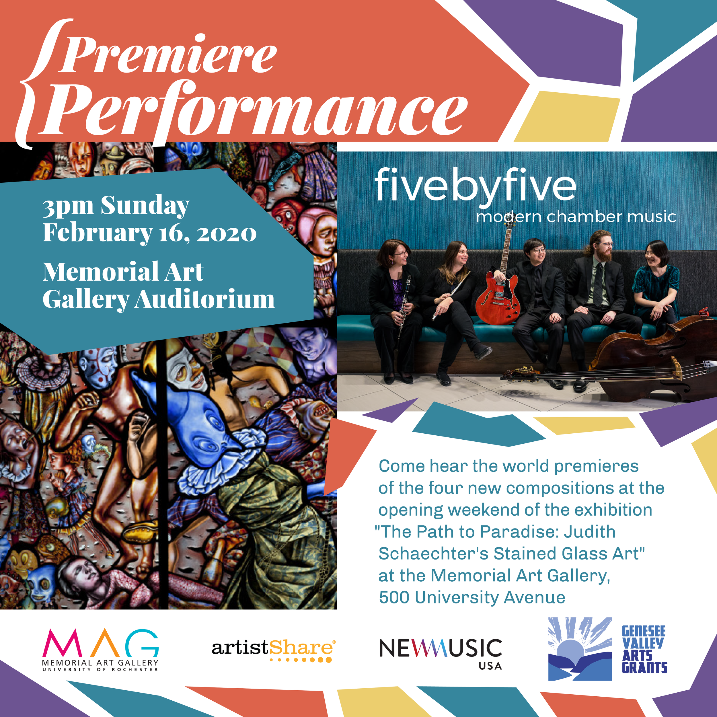 "Glass Works” Premiere Performance of New Works at opening weekend of exhibition "A Path To Paradise" 