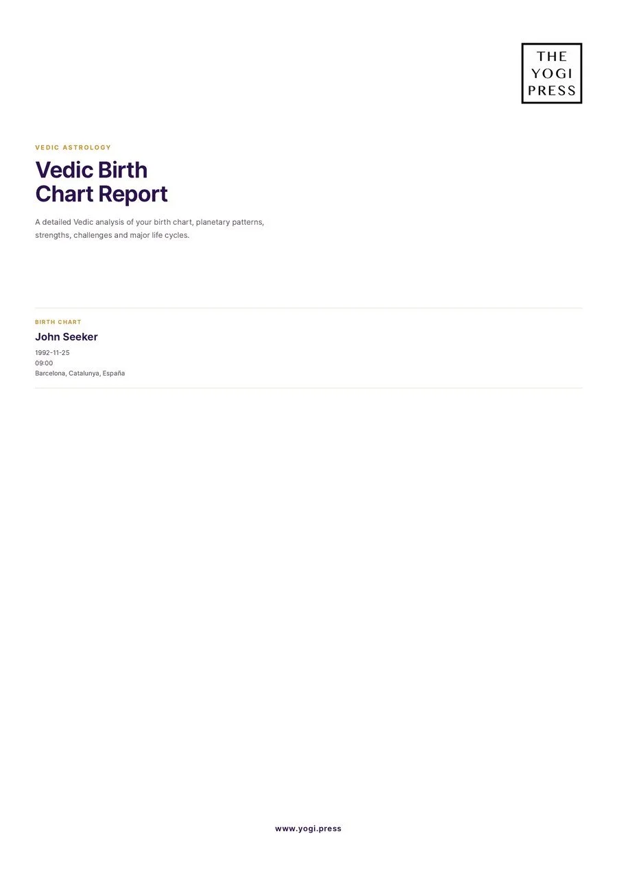 Sample Vedic Birth Chart Reading for John Seeker