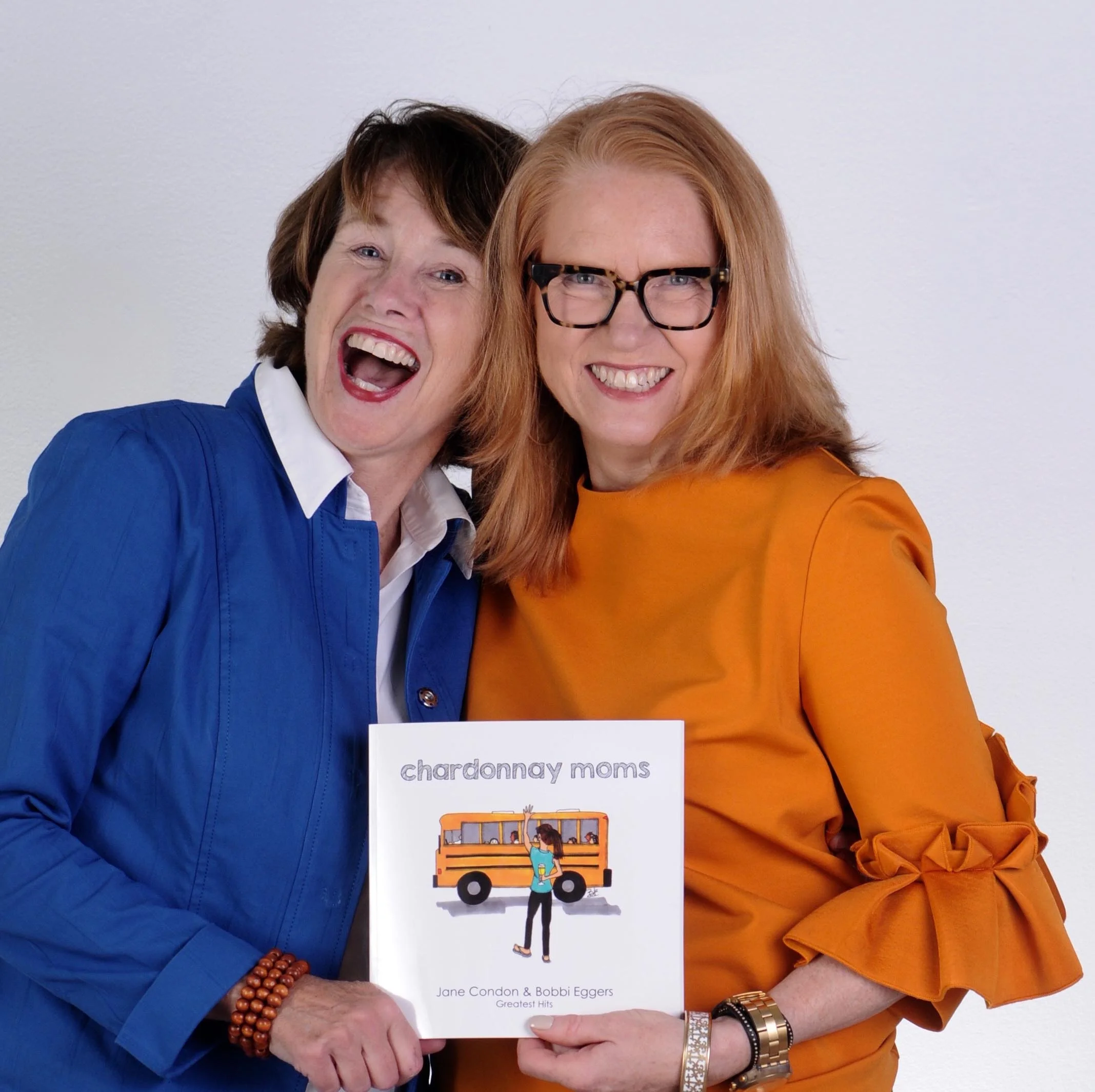 Jane Condon and Bobbi Eggers with their NEW BOOK Chardonnay Moms