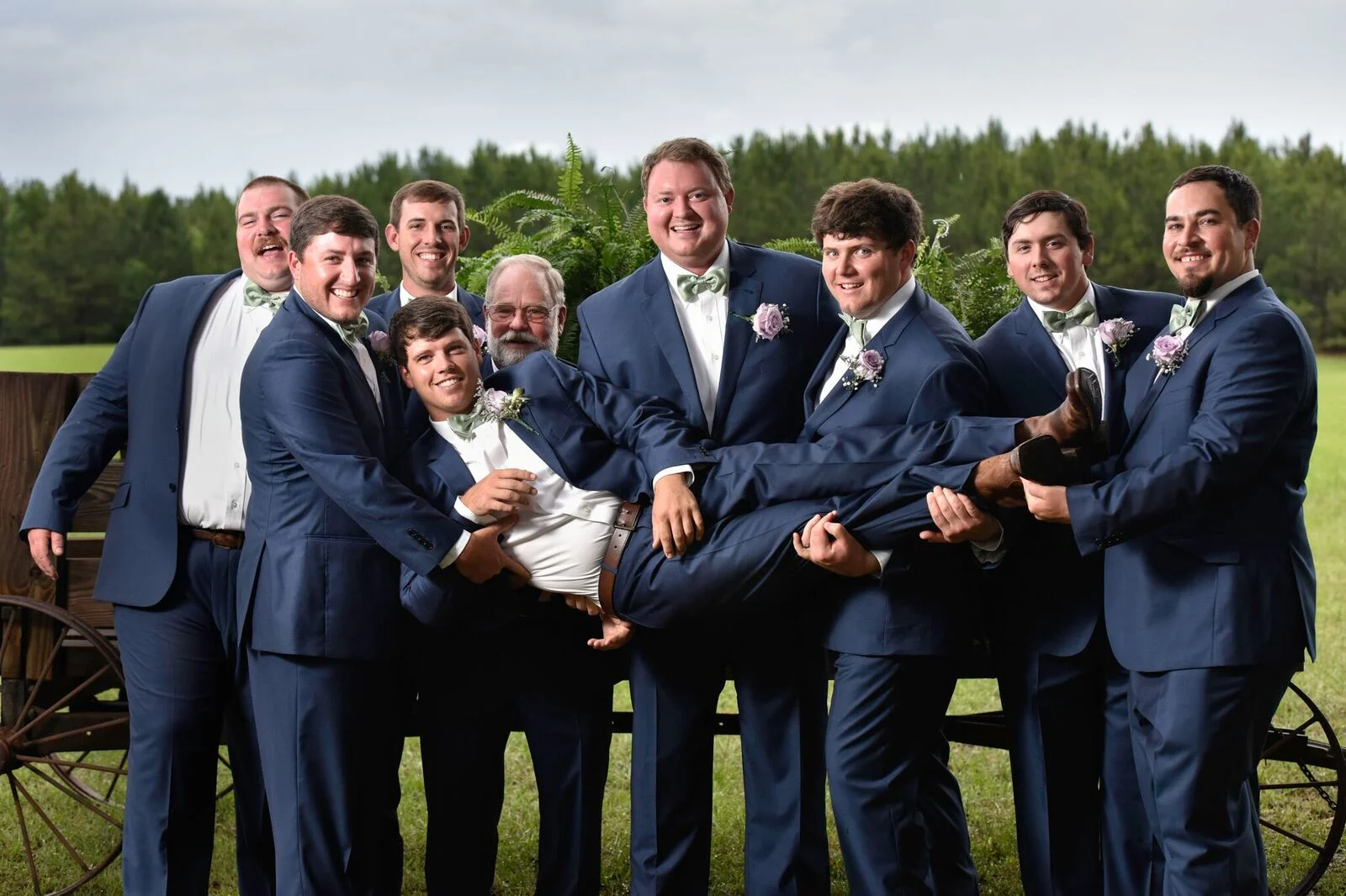 Groomsmen in the Hay Field Fun.jpg