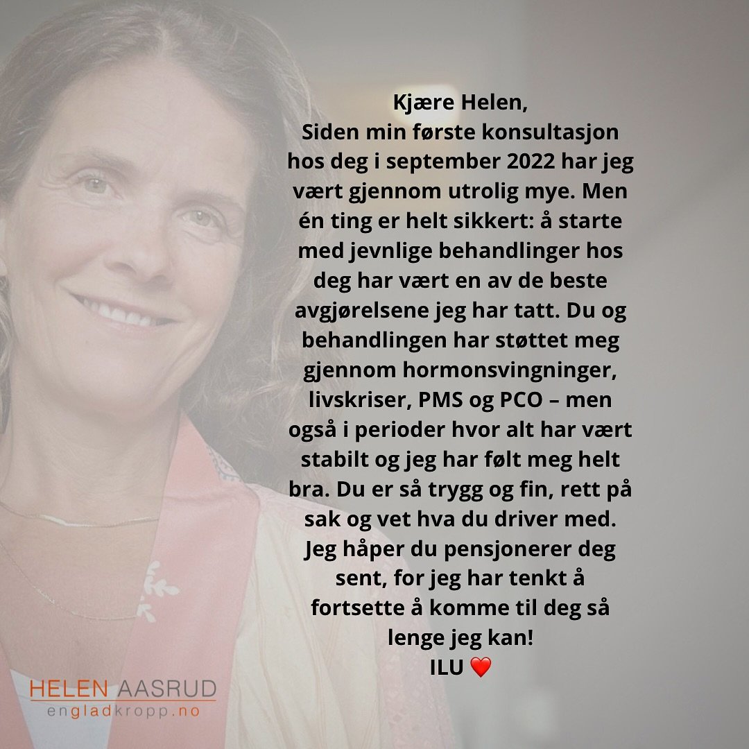 Jeg f&oslash;ler meg s&aring; heldig som f&aring;r jobbe med mennesker p&aring; denne m&aring;ten &ndash; st&oslash;tte, gi behandlinger og veiledning og bidra til at de f&aring;r det bedre i egen kropp og hverdag. Utrolig takknemlig 🧡

#Pms #syklus